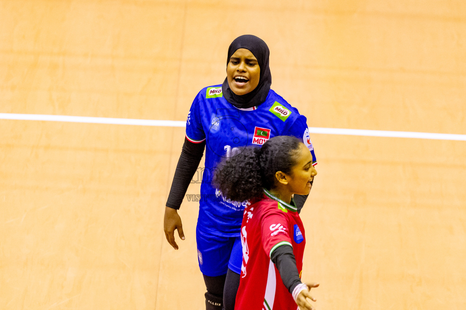 Maldives vs Sri Lanka in Day 2 of CAVA U20 Woman's Volleyball Championship 2024 was held in Social Center, Male', Maldives on 19th July 2024. Photos: Nausham Waheed / images.mv