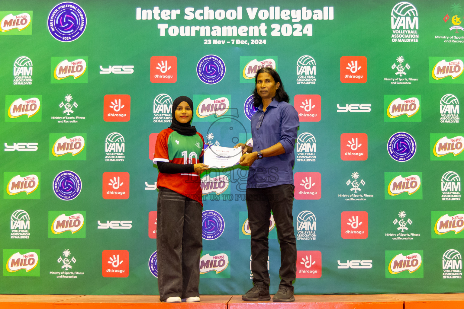 Finals of Interschool Volleyball Tournament 2024 was held in Social Center at Male', Maldives on Friday, 6th December 2024. Photos: Nausham Waheed / images.mv