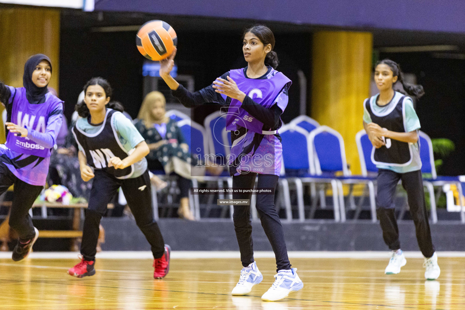 Day 11 of 24th Interschool Netball Tournament 2023 was held in Social Center, Male', Maldives on 6th November 2023. Photos: Nausham Waheed / images.mv