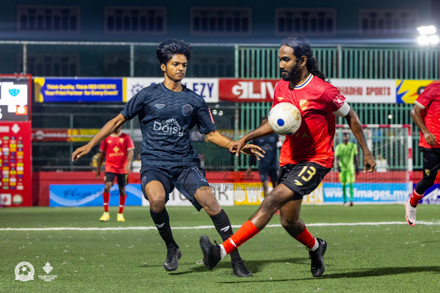 Dh Kudahuvadhoo vs Dh Bandidhoo in Day 21 of Golden Futsal Challenge 2025 was held on Saturday , 25th January 2025, in Hulhumale', Maldives. Photos: Nausham Waheed / images.mv