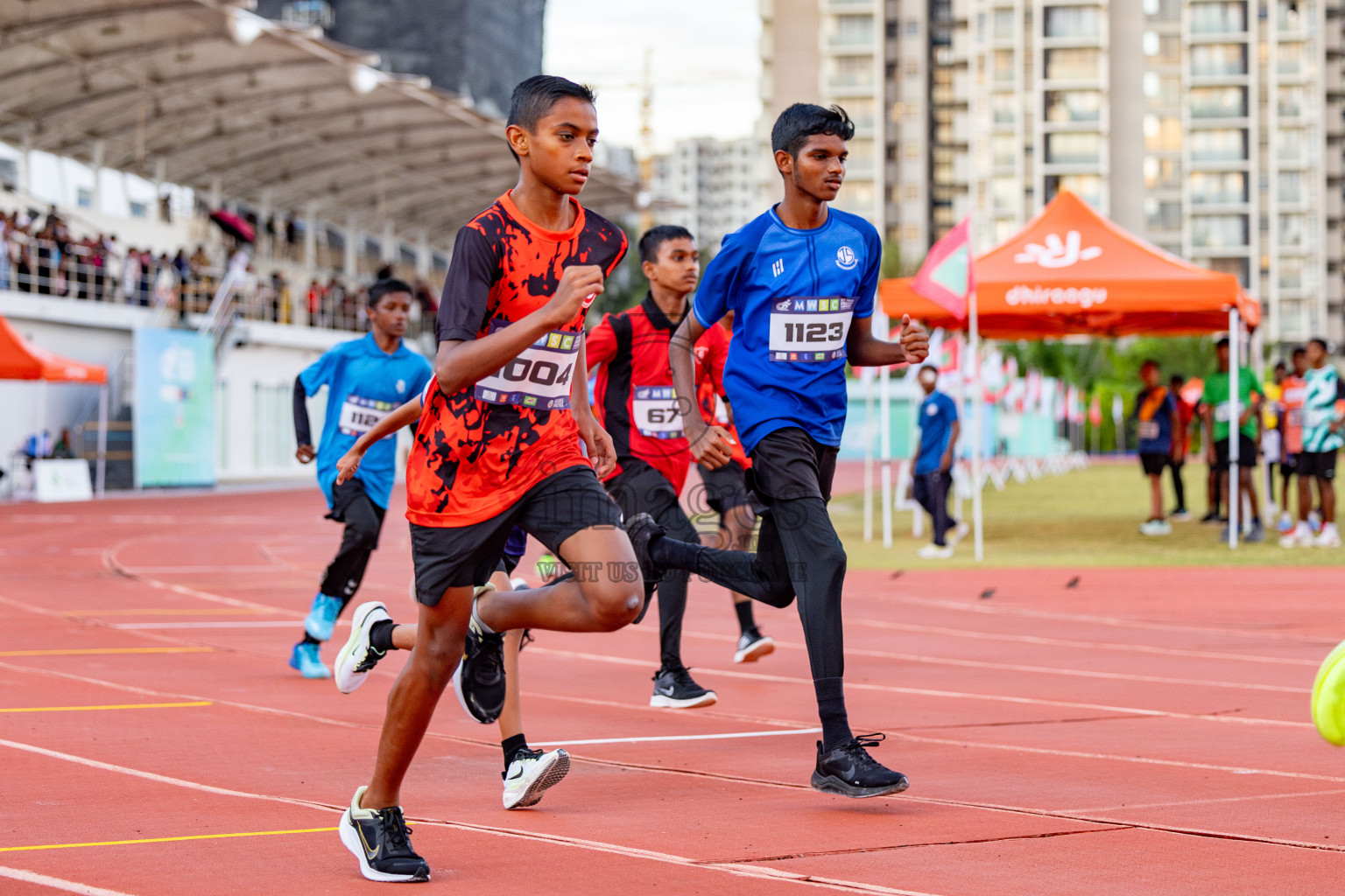 Day 1 of MWSC Interschool Athletics Championships 2024 held in Hulhumale Running Track, Hulhumale, Maldives on Saturday, 9th November 2024. 
Photos by: Hassan Simah / Images.mv