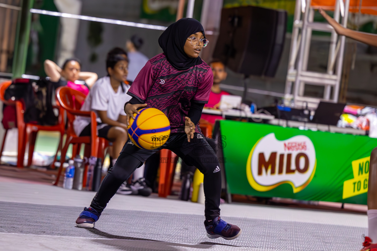 Day 1 of MILO Ramadan 3x3 Challenge 2024 was held in Ekuveni Outdoor Basketball Court at Male', Maldives on Tuesday, 12th March 2024. 
Photos: Ismail Thoriq / images.mv