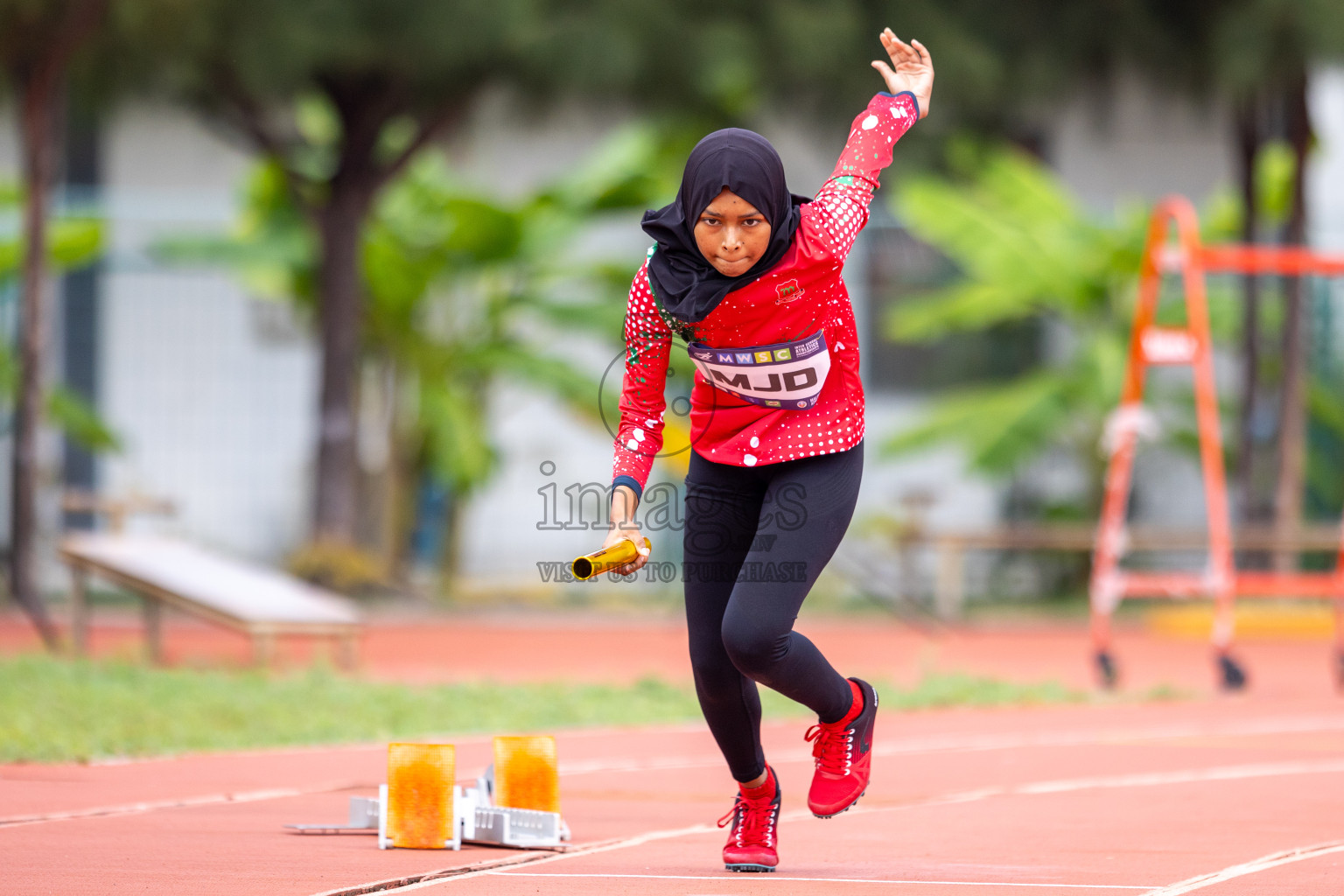 Day 5 of MWSC Interschool Athletics Championships 2024 held in Hulhumale Running Track, Hulhumale, Maldives on Wednesday, 13th November 2024. Photos by: Raif Yoosuf / Images.mv