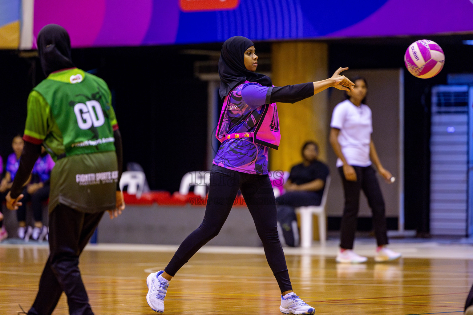 N Sports Acamdemy A vs Fiontti Sports Club in Day 3 of 3rd Netball Junior Championship, held at Social Center on Tuesday, 21st January 2025 . Photos: Nausham Waheed / images.mv