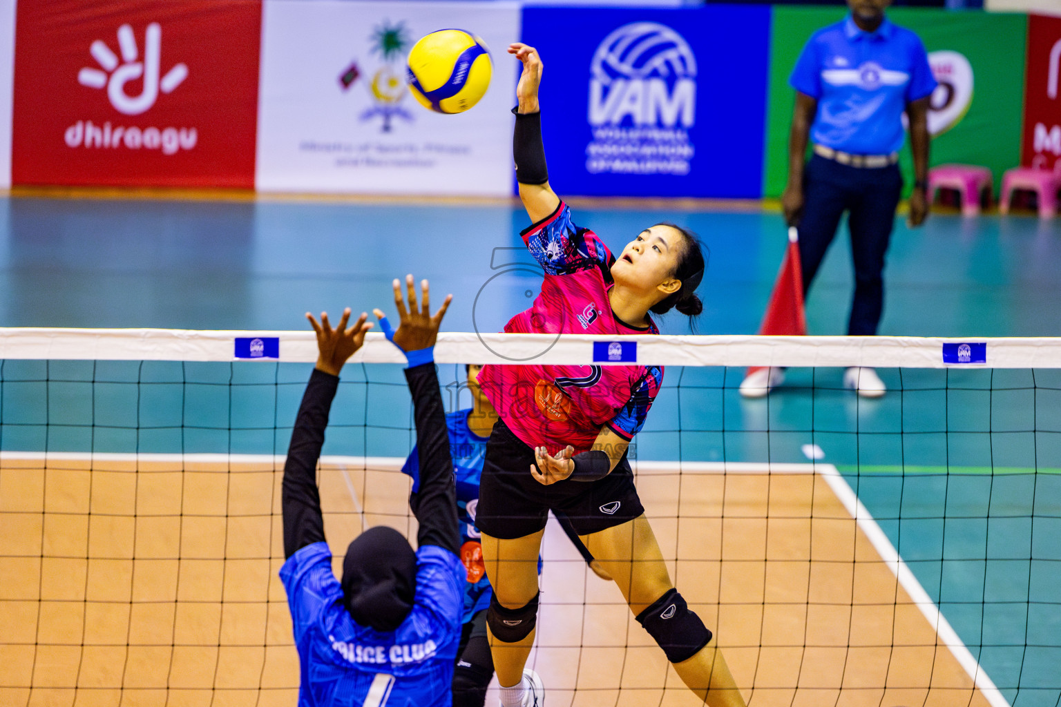 Police club vs Volleyball Youth NG Day 3 of Women's Division of Milo VAM Cup 2025 held in Male', Maldives on Friday, 11th April 2025 at Social Center Indoor Hall Photos By: Nausham Waheed / images.mv