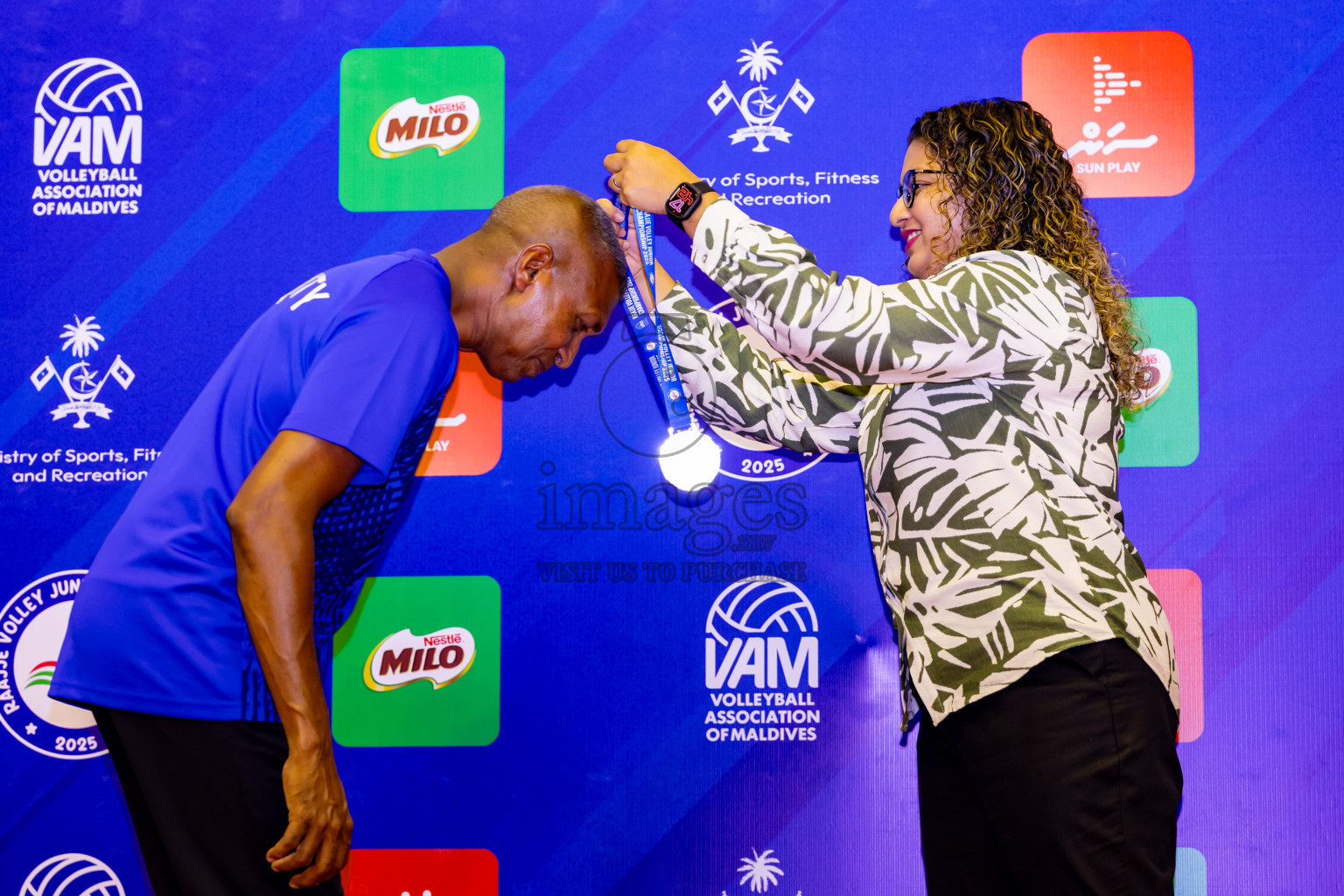 Male' City Team 1 vs Male' City Team 3 in the Finals of MILO Raajje Volley Junior Championship 2025 (U19 Girls) was held in Social Center Indoor Hall, Maldives on Sunday, 28th September 2025. Photos: Nausham Waheed / images.mv