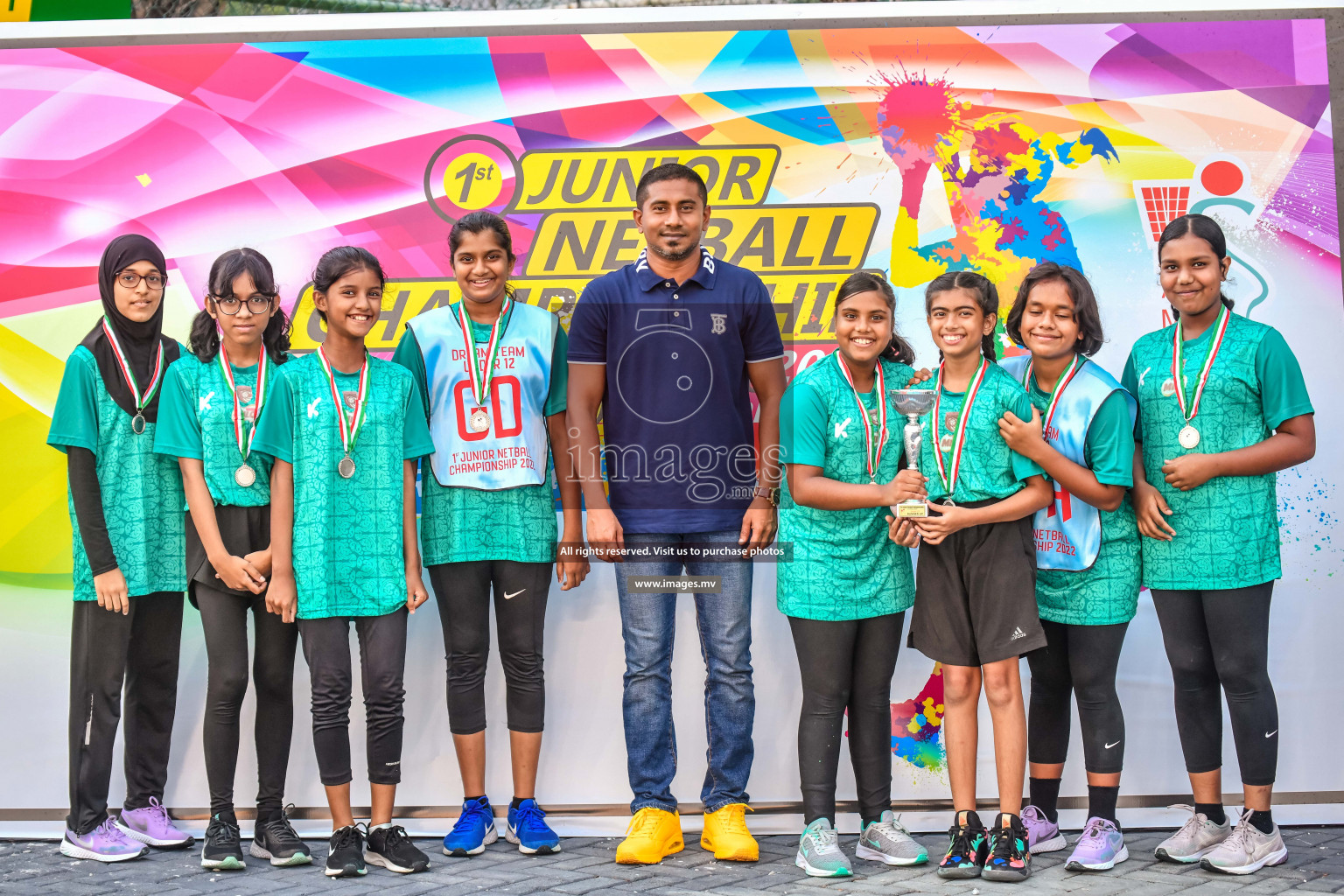 Final of Junior Netball Championship 2022 held in Male', Maldives on 19th March 2022. Photos by Nausham Waheed