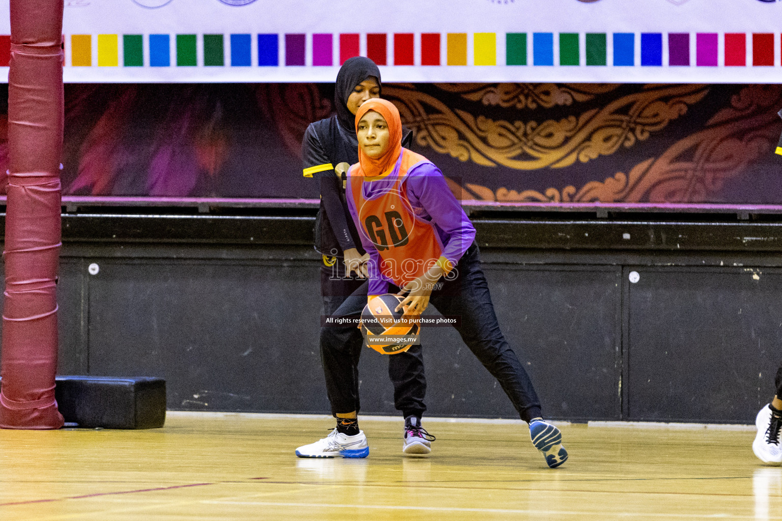 Day 9 of 24th Interschool Netball Tournament 2023 was held in Social Center, Male', Maldives on 4th November 2023. Photos: Hassan Simah / images.mv