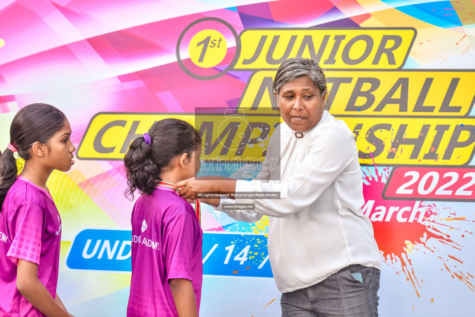 Final of Junior Netball Championship 2022 held in Male', Maldives on 19th March 2022. Photos by Nausham Waheed