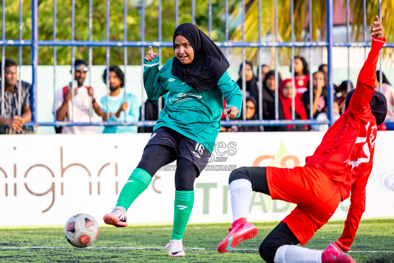 Eydhafushi vs Goidhoo in Day 2 of Better in Baa Futsal Fiesta 2025 Woman's division held in B. Eydhafushi, Maldives on Thursday, 6th November 2025. Photos: Nausham Waheed / images.mv