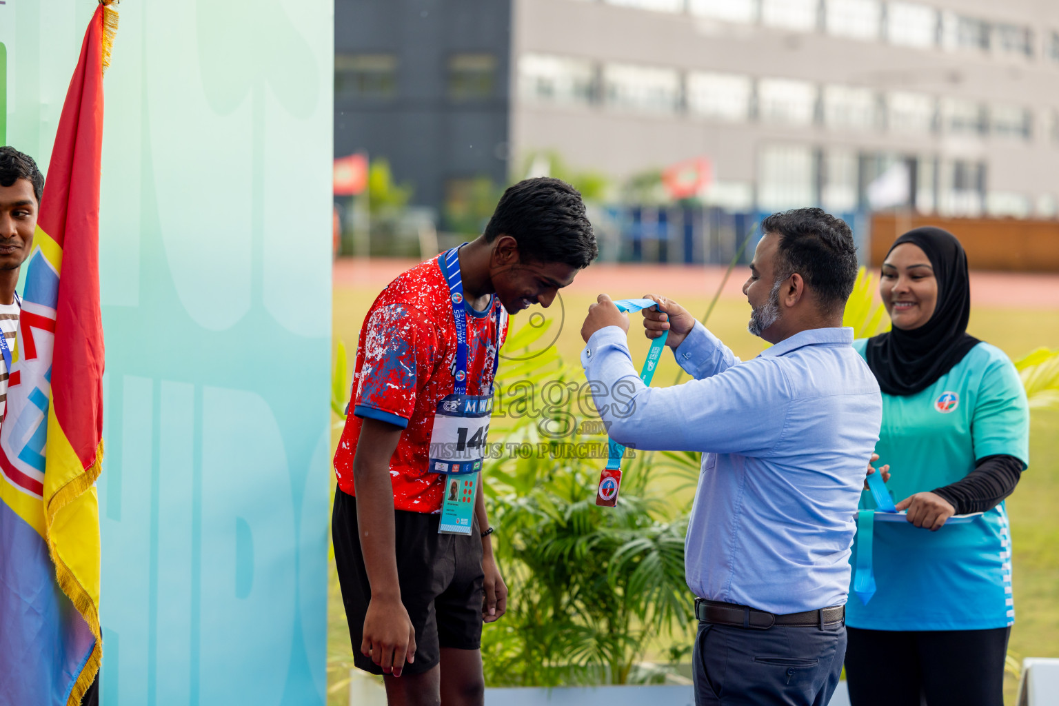 Day 6 of MWSC Interschool Athletics Championships 2024 held in Hulhumale Running Track, Hulhumale, Maldives on Thursday, 14th November 2024. Photos by: Nausham Waheed / Images.mv