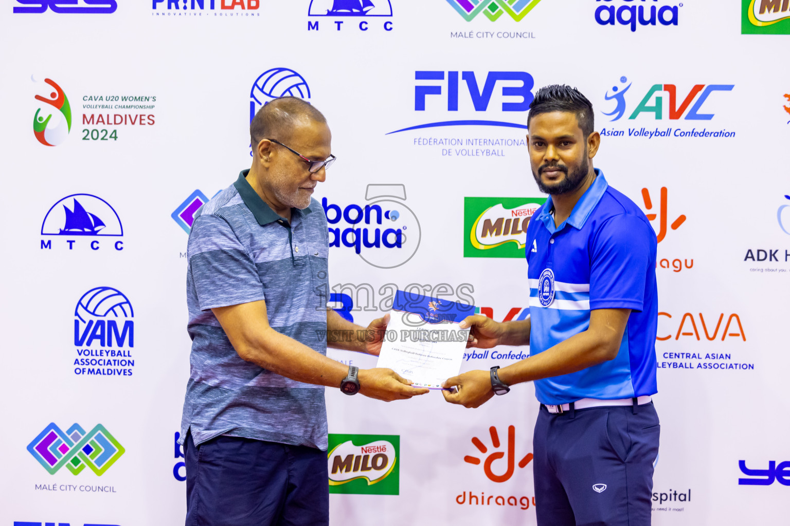 Sri Lanka vs Maldives in Semi Final of CAVA U20 Woman's Volleyball Championship 2024 was held in Social Center, Male', Maldives on 22nd July 2024. Photos: Nausham Waheed / images.mv