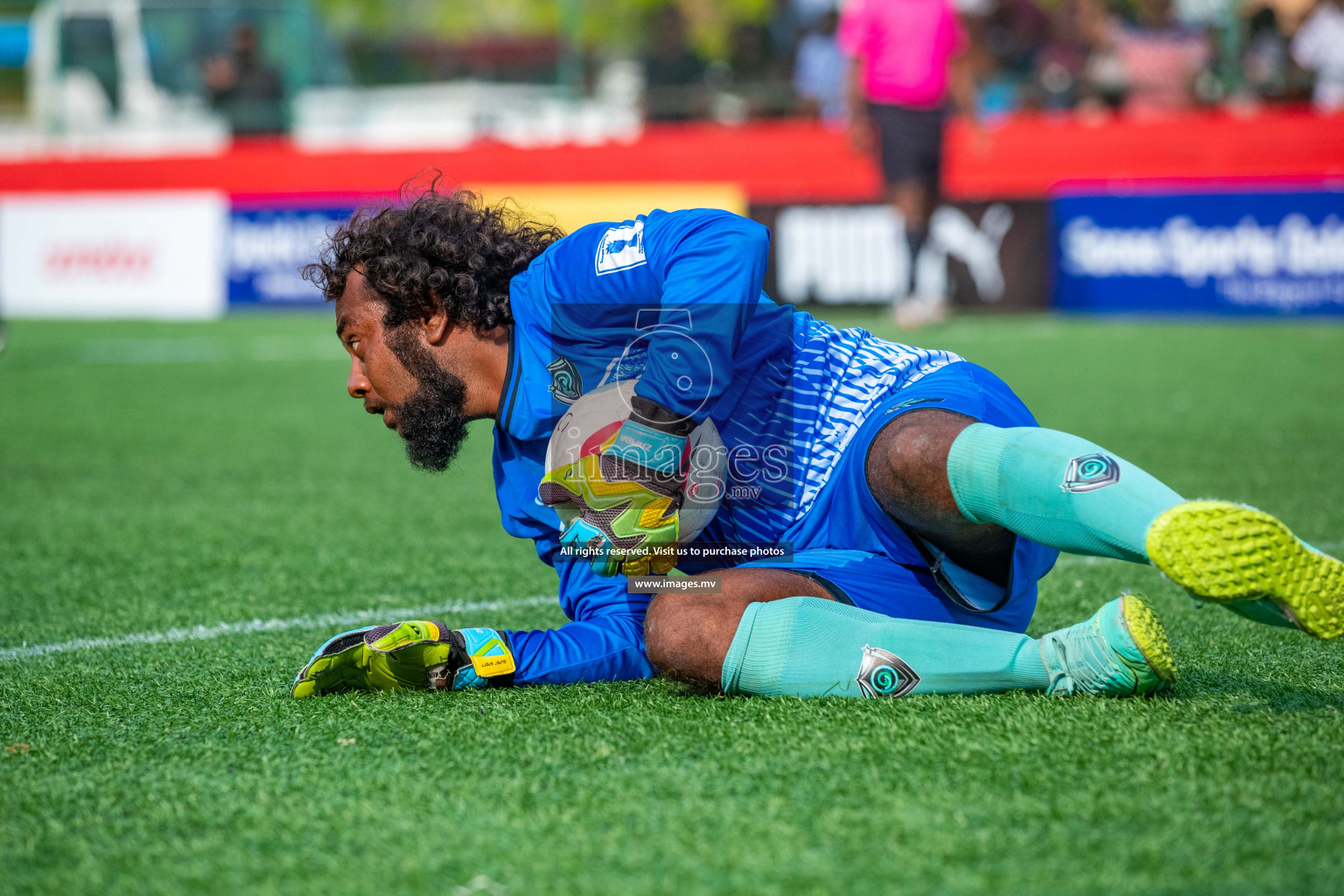 K. Dhiffushi vs K. Thulusdhoo in Day 6 of Golden Futsal Challenge 2023 on 10 February 2023 in Hulhumale, Male, Maldives