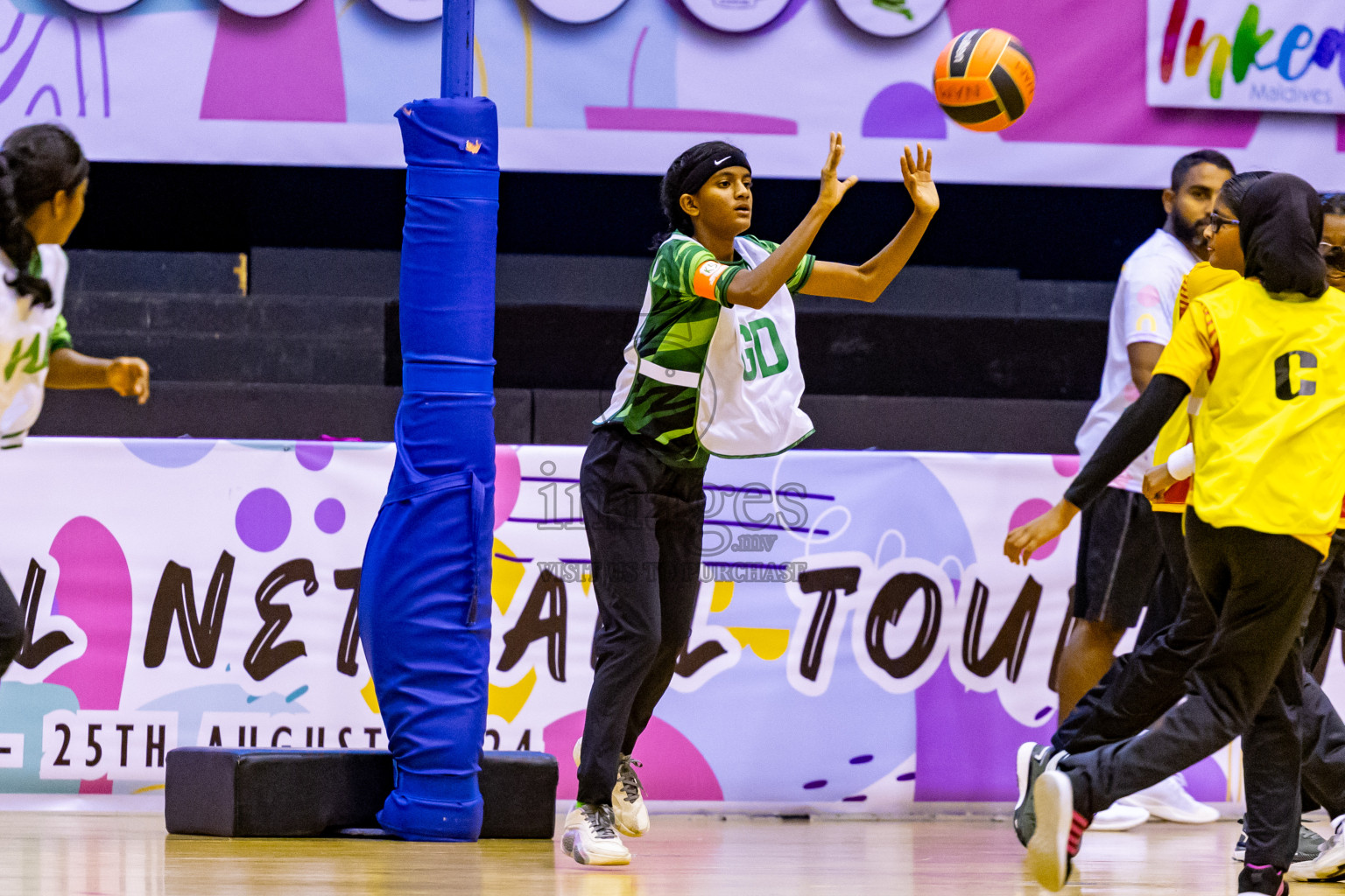 Day 8 of 25th Inter-School Netball Tournament was held in Social Center at Male', Maldives on Sunday, 18th August 2024. Photos: Nausham Waheed / images.mv