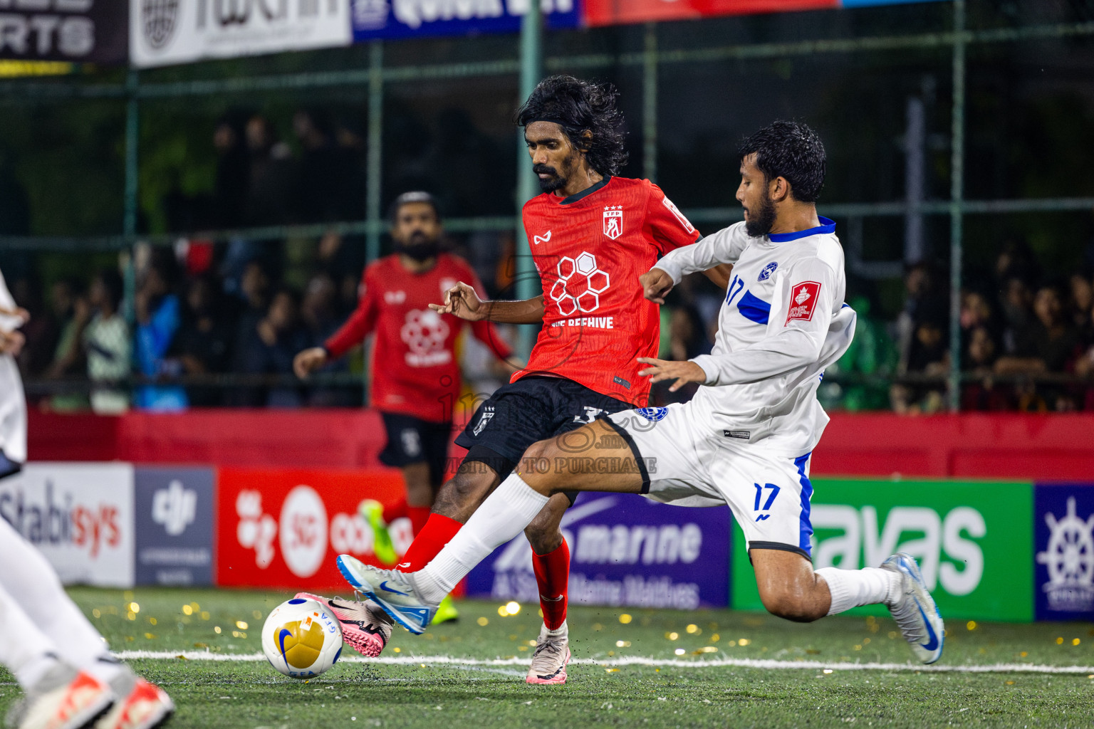 Th Thimarafushi VS Th Veymandoo in Atoll Round Semi-Final on Day 22 of Golden Futsal Challenge 2025 was held on Sunday , 26th January 2025, in Hulhumale', Maldives. Photos: Nausham Waheed / images.mv