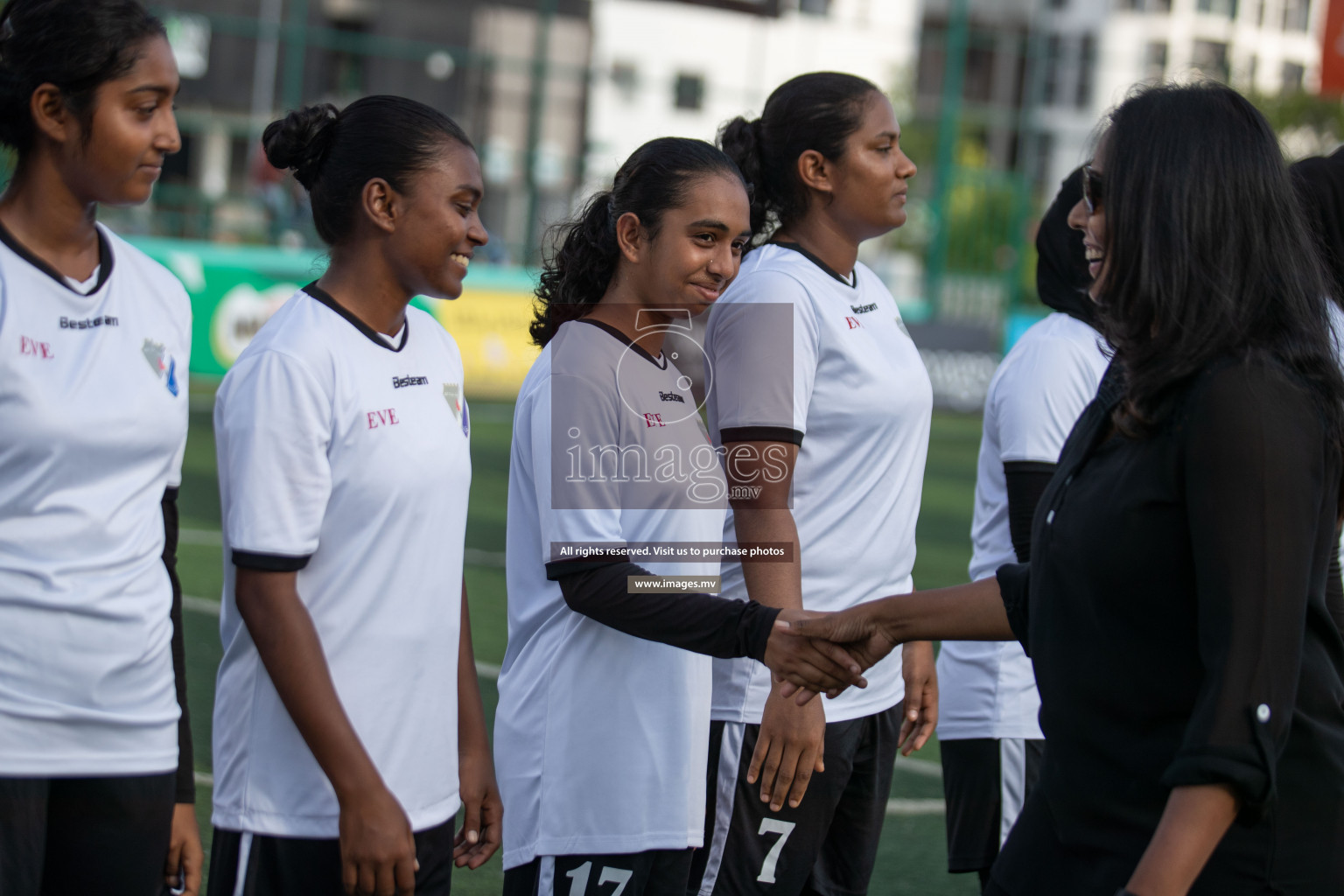 Maldives Ports Limited vs Dhivehi Sifainge Club in the semi finals of 18/30 Women's Futsal Fiesta 2019 on 27th April 2019, held in Hulhumale Photos: Hassan Simah / images.mv