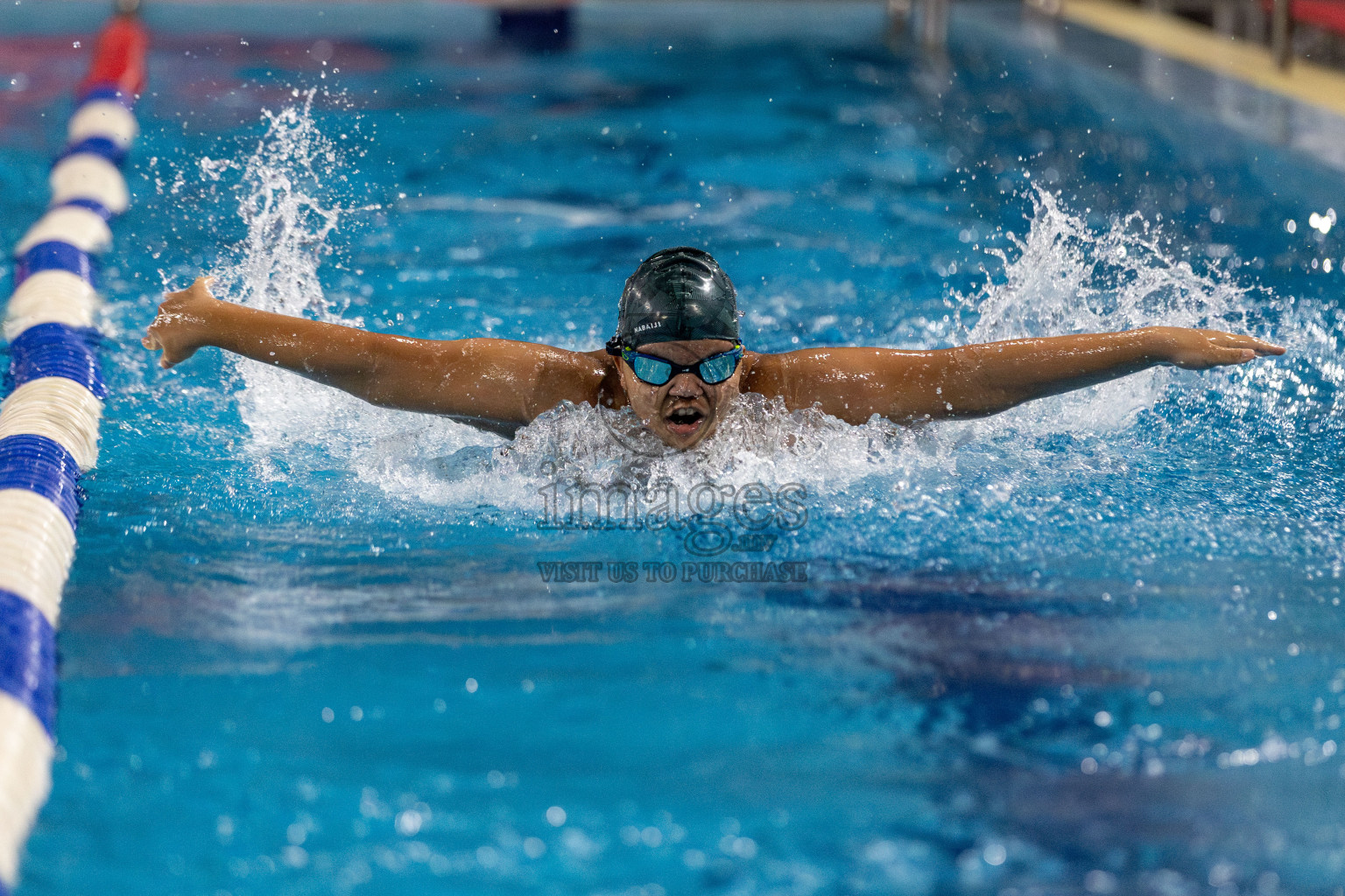 Day 2 of National Swimming Competition 2024 held in Hulhumale', Maldives on Saturday, 14th December 2024. Photos: Hassan Simah / images.mv