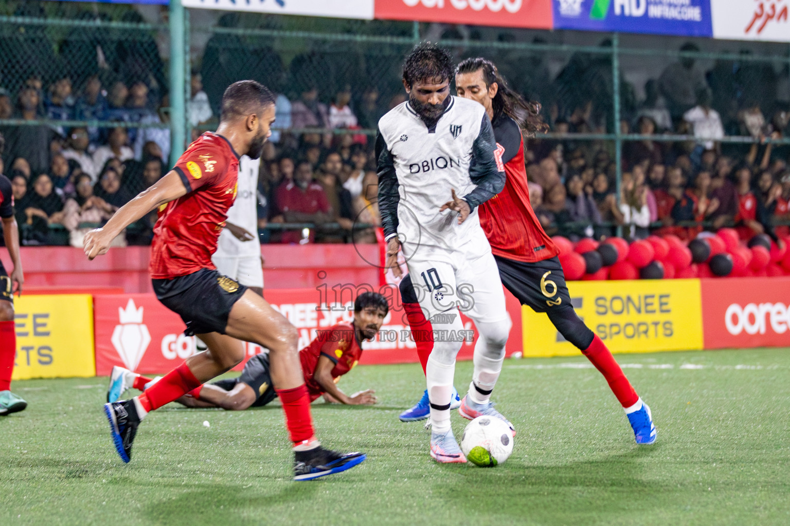 Vilimale vs L Gan in Semi Finals of Golden Futsal Challenge 2024 which was held on Friday, 1st March 2024, in Hulhumale', Maldives. 
Photos: Hassan Simah / images.mv