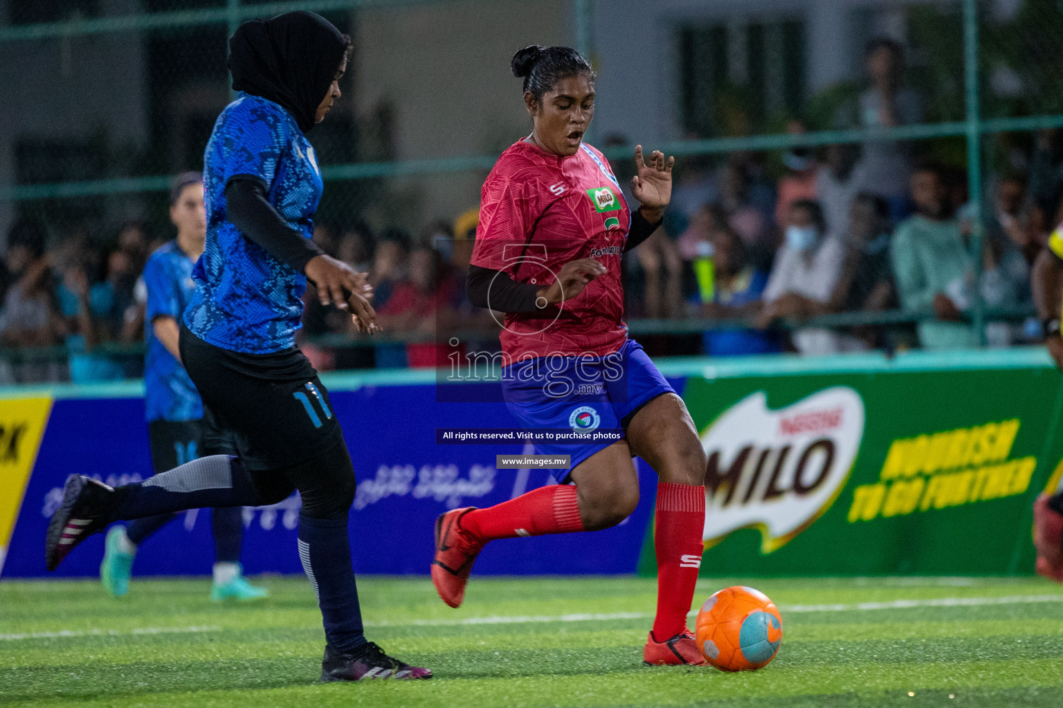 MPL vs Police Club in the Semi Finals of 18/30 Women's Futsal Fiesta 2021 held in Hulhumale, Maldives on 14th December 2021. Photos: Ismail Thoriq / images.mv