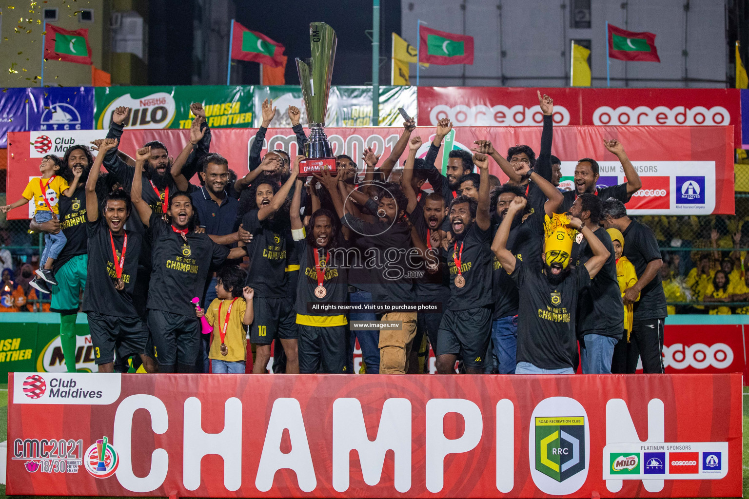 RRC Vs FSM in the Semi Finals of Club Maldives 2021 held in Hulhumale, Maldives on 19 December 2021. Photos: Ismail Thoriq / images.mv