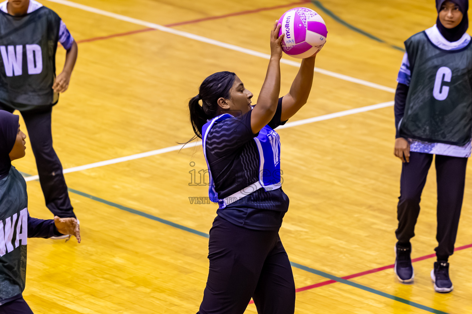 SC Skylark vs SC Shining Star in Day 7 of 24th Milo Netball Association Championship was held in Social Center at Male', Maldives on Sunday, 7th September 2025. Photos: Nausham Waheed / images.mv