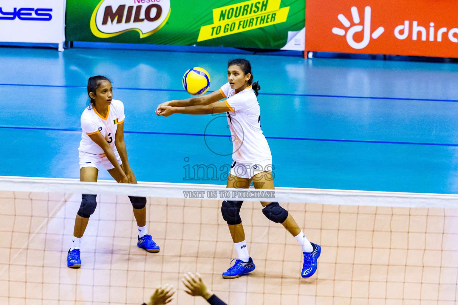 Nepal vs Sri Lanka in Day 1 of CAVA U20 Woman's Volleyball Championship 2024 was held in Social Center, Male', Maldives on 18th July 2024. Photos: Nausham Waheed / images.mv