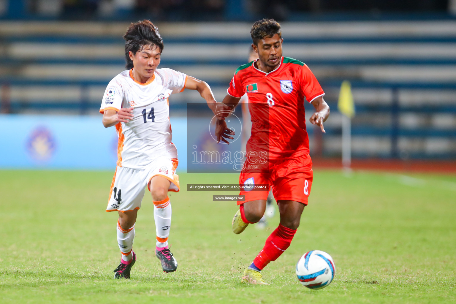 Bhutan vs Bangladesh in SAFF Championship 2023 held in Sree Kanteerava Stadium, Bengaluru, India, on Wednesday, 28th June 2023. Photos: Nausham Waheed, Hassan Simah / images.mv