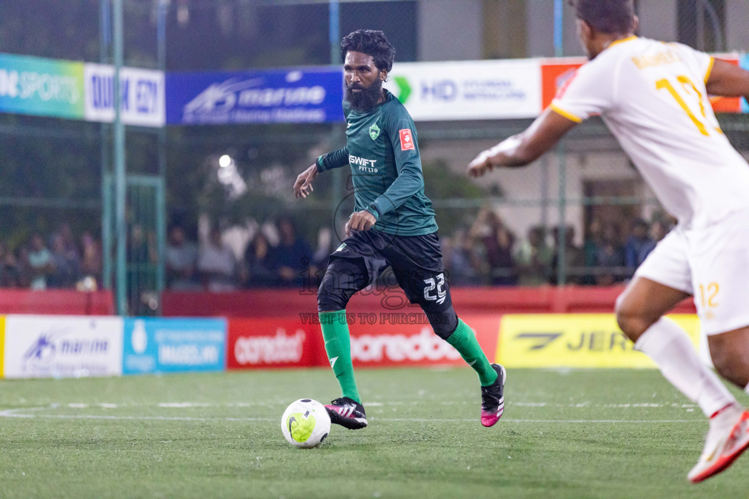 M Maduvvari vs M Raiymandhoo in Day 22 of Golden Futsal Challenge 2024 was held on Monday , 5th February 2024 in Hulhumale', Maldives Photos: Nausham Waheed / images.mv