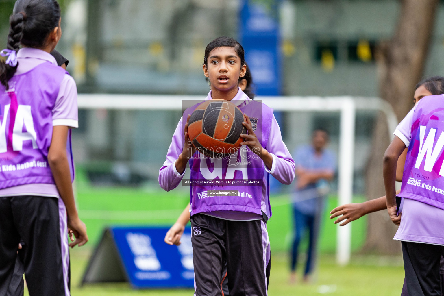 Day 2 of Nestle' Kids Netball Fiesta 2023 held in Henveyru Stadium, Male', Maldives on Thursday, 1st December 2023. Photos by Nausham Waheed / Images.mv