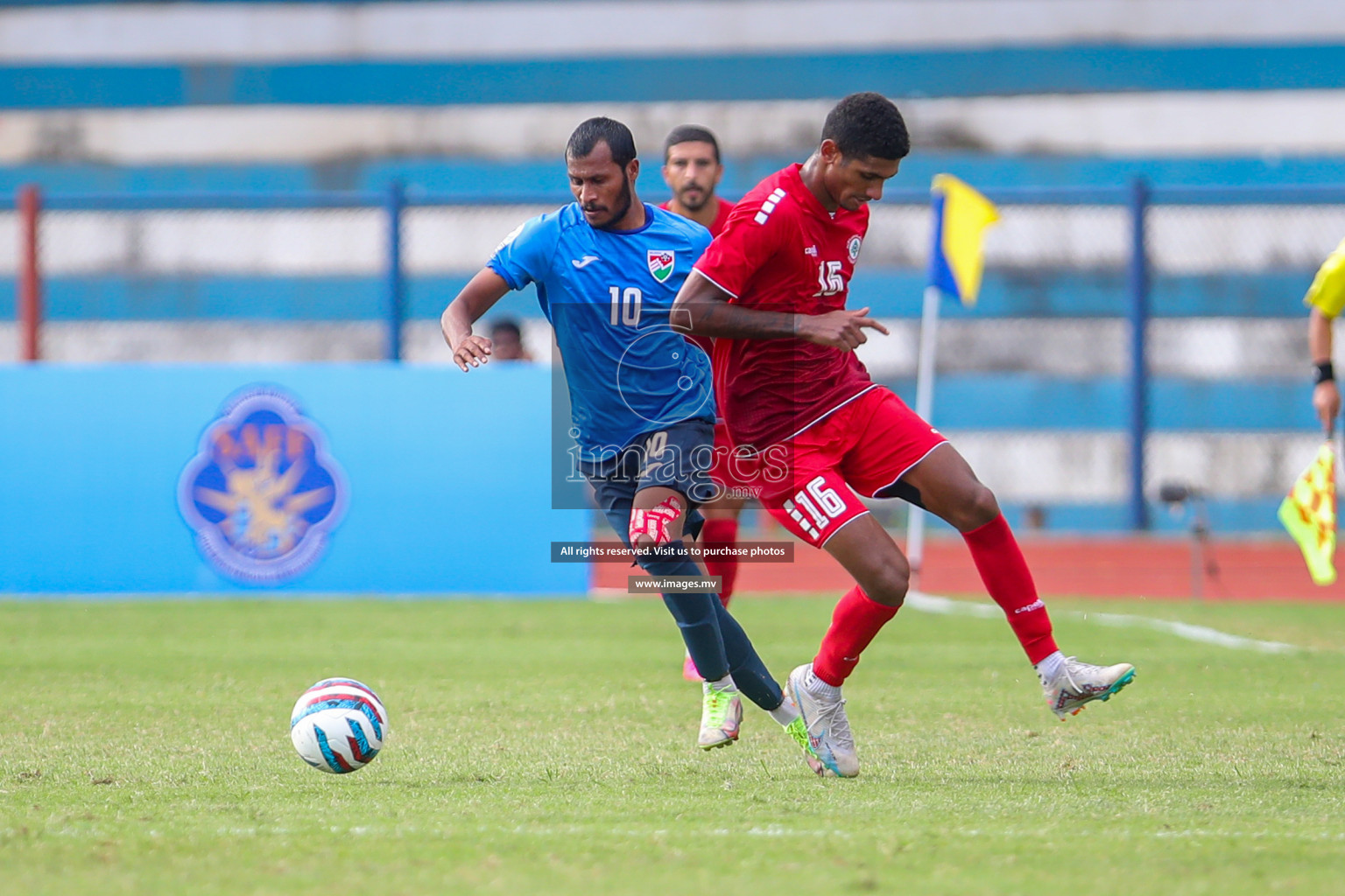 Lebanon vs Maldives in SAFF Championship 2023 held in Sree Kanteerava Stadium, Bengaluru, India, on Tuesday, 28th June 2023. Photos: Nausham Waheed, Hassan Simah / images.mv