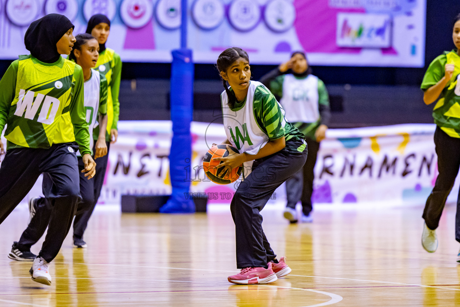 Day 12 of 25th Inter-School Netball Tournament was held in Social Center at Male', Maldives on Thursday, 22nd August 2024. Photos: Nausham Waheed / images.mv