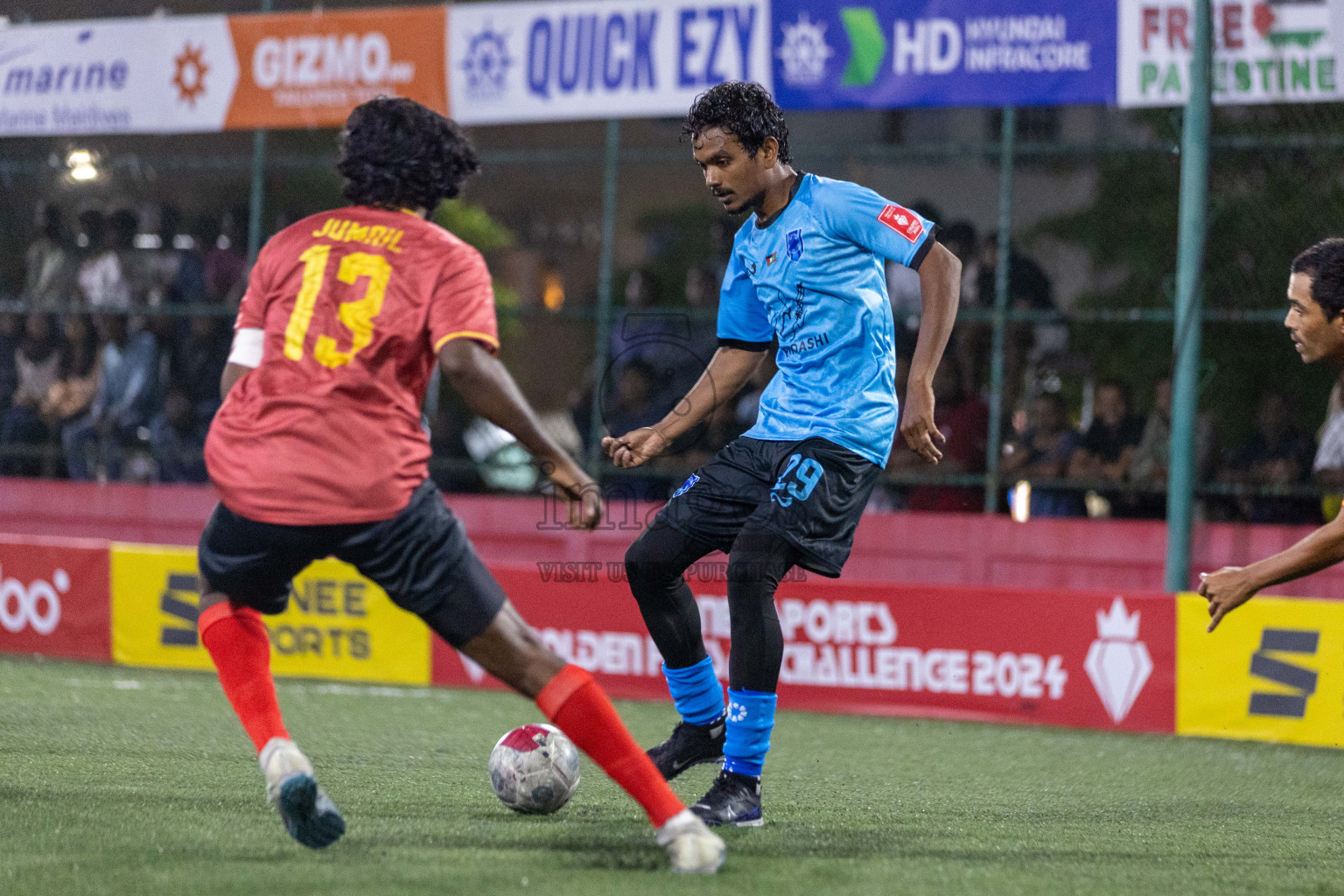 Dh Kudahuvadhoo VS Dh Meedhoo in Day 13 of Golden Futsal Challenge 2024 was held on Saturday, 27th January 2024, in Hulhumale', Maldives Photos: Nausham Waheed / images.mv