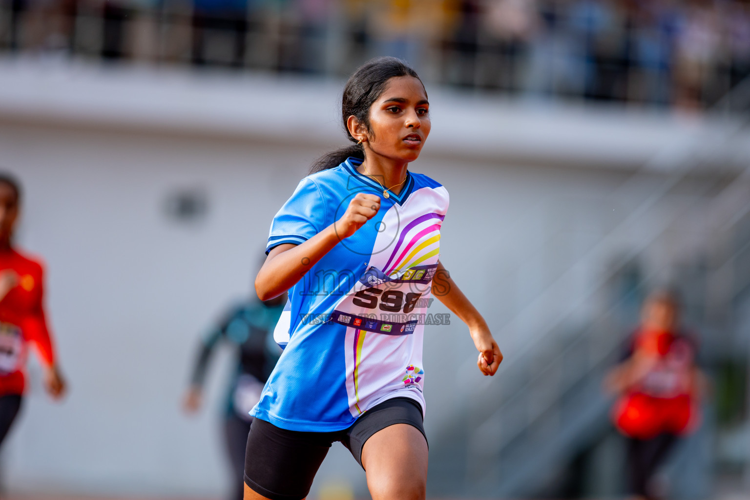 Day 6 of MWSC Interschool Athletics Championships 2024 held in Hulhumale Running Track, Hulhumale, Maldives on Thursday, 14th November 2024. Photos by: Nausham Waheed / Images.mv