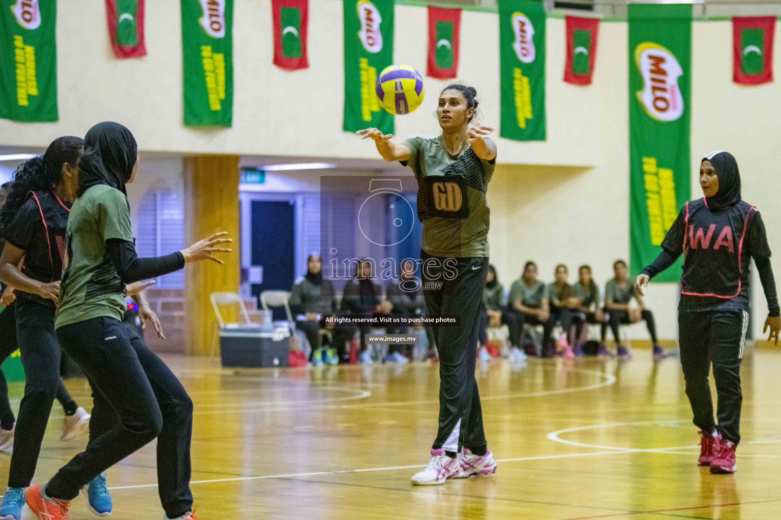 Kulhudhuffushi Youth & R.C vs Club Green Streets in the Finals of Milo National Netball Tournament 2021 (Women's) held on 5th December 2021 in Male', Maldives Photos: Ismail Thoriq / images.mv