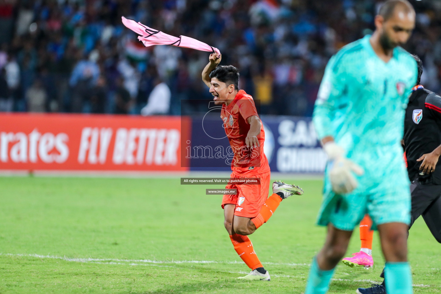 Kuwait vs India in the Final of SAFF Championship 2023 held in Sree Kanteerava Stadium, Bengaluru, India, on Tuesday, 4th July 2023. Photos: Nausham Waheed, Hassan Simah / images.mv