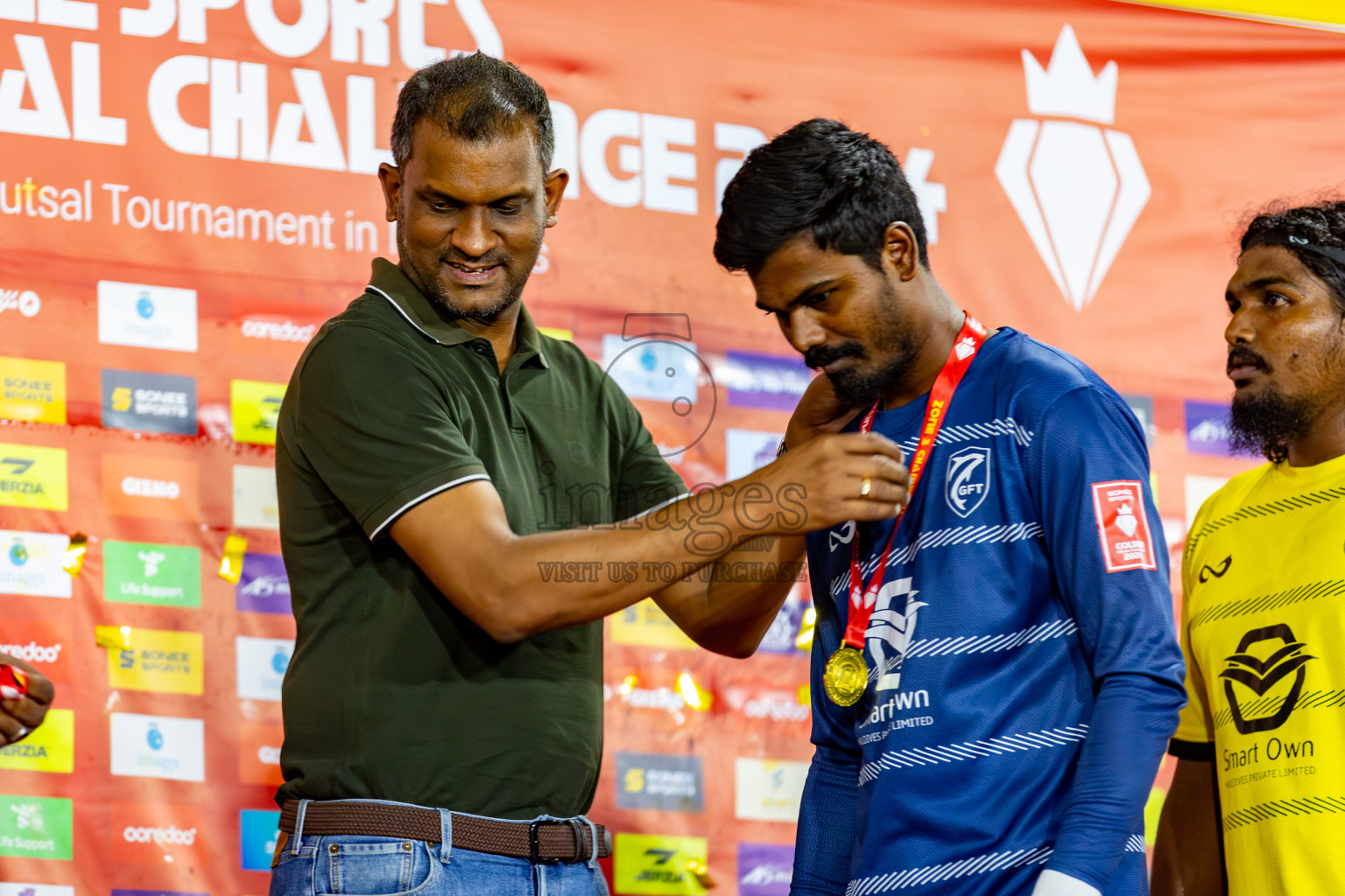 K. Gaafaru VS B. Eydhafushi in Zone 3 Group Stage Final on Day 38 of Golden Futsal Challenge 2024 which was held on Friday, 23rd February 2024, in Hulhumale', Maldives 
Photos: Hassan Simah/ images.mv