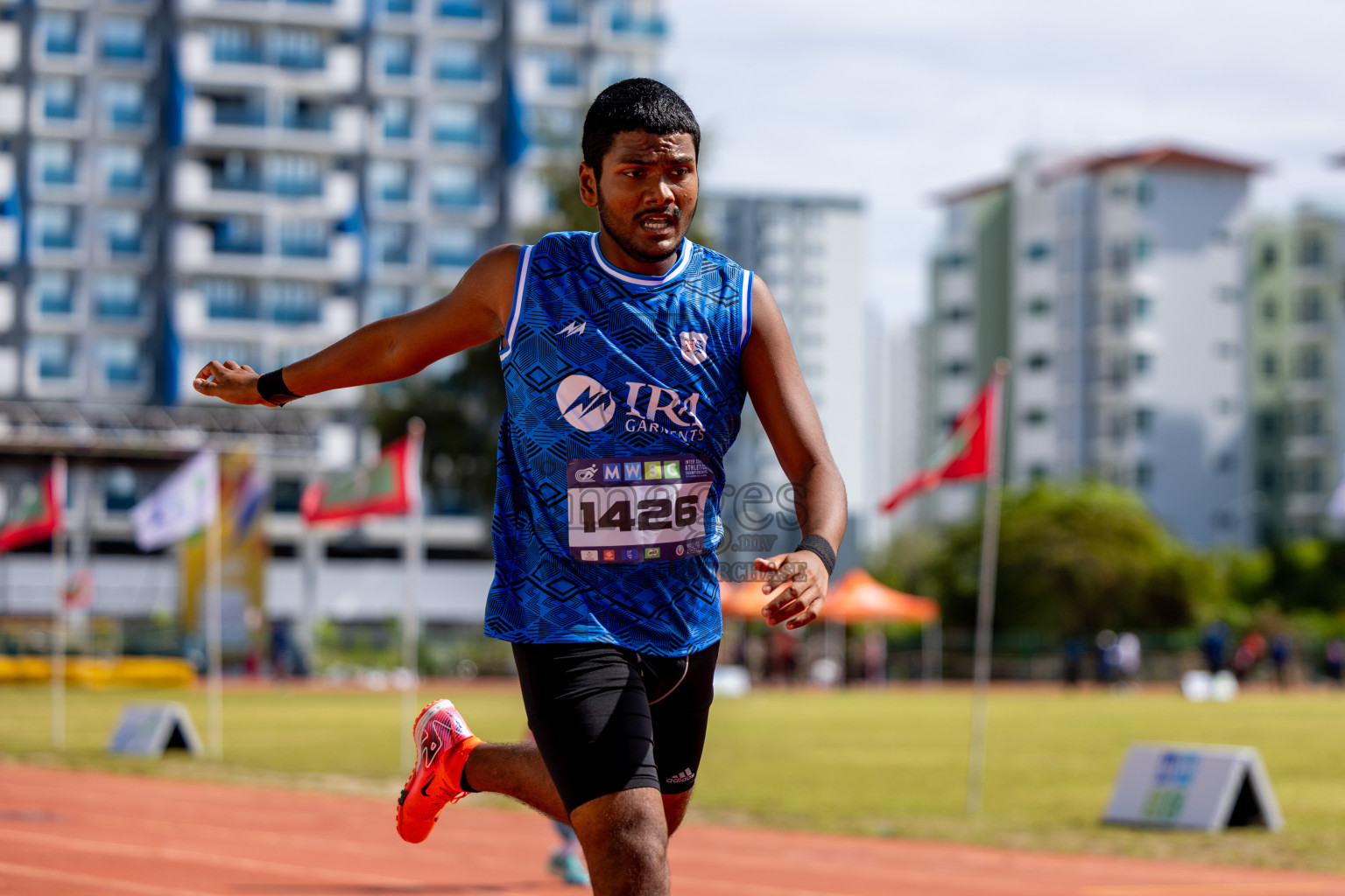 Day 2 of MWSC Interschool Athletics Championships 2024 held in Hulhumale Running Track, Hulhumale, Maldives on Sunday, 10th November 2024. 
Photos by:  Hassan Simah / Images.mv