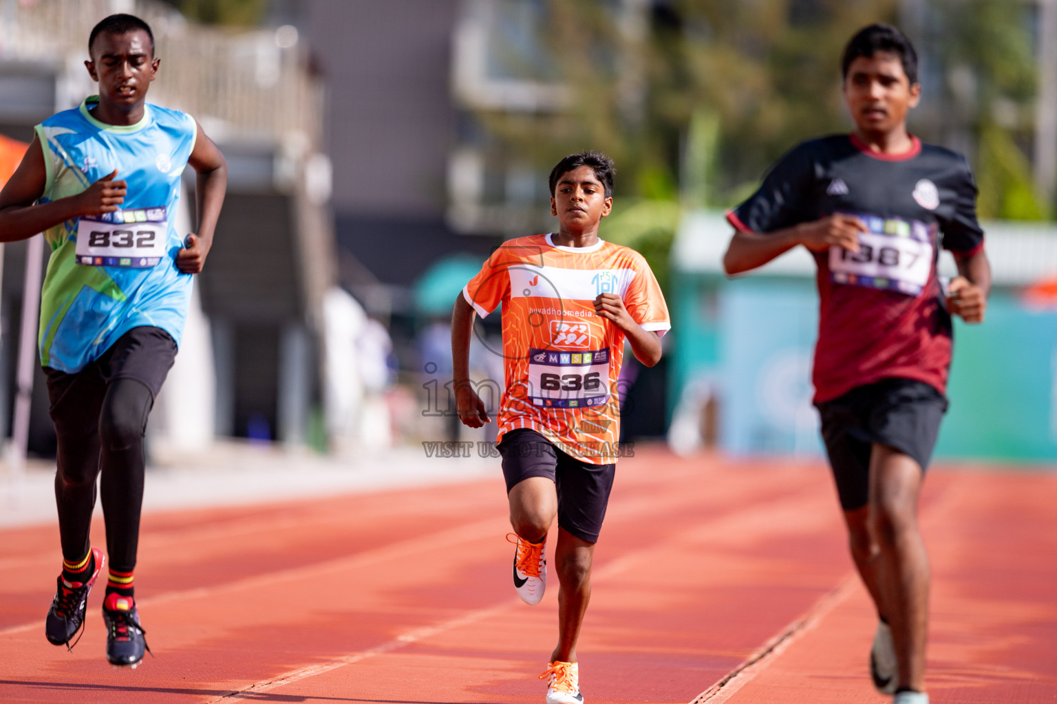 Day 3 of MWSC Interschool Athletics Championships 2024 held in Hulhumale Running Track, Hulhumale, Maldives on Monday, 11th November 2024. 
Photos by: Hassan Simah / Images.mv