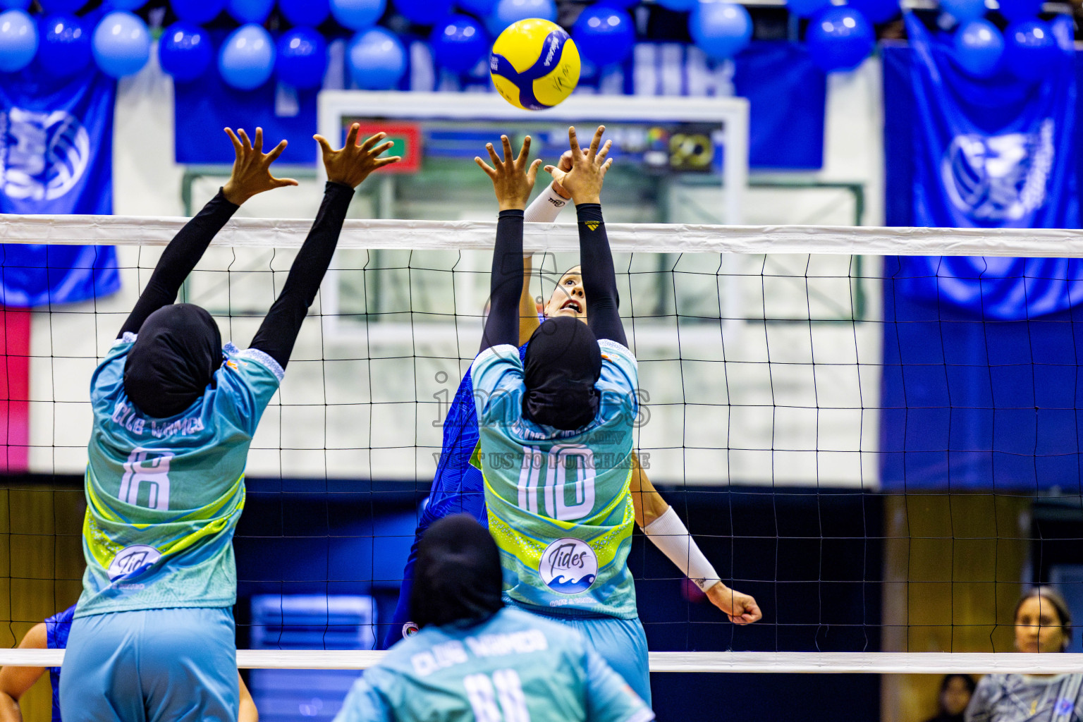 Police Club vs Club Wamco in the Final of Women's Division of National Volleyball Championship 2025 held in Male', Maldives on Sunday, 4th May 2025 at Social Center Indoor Hall Photos By: Nausham Waheed / images.mv