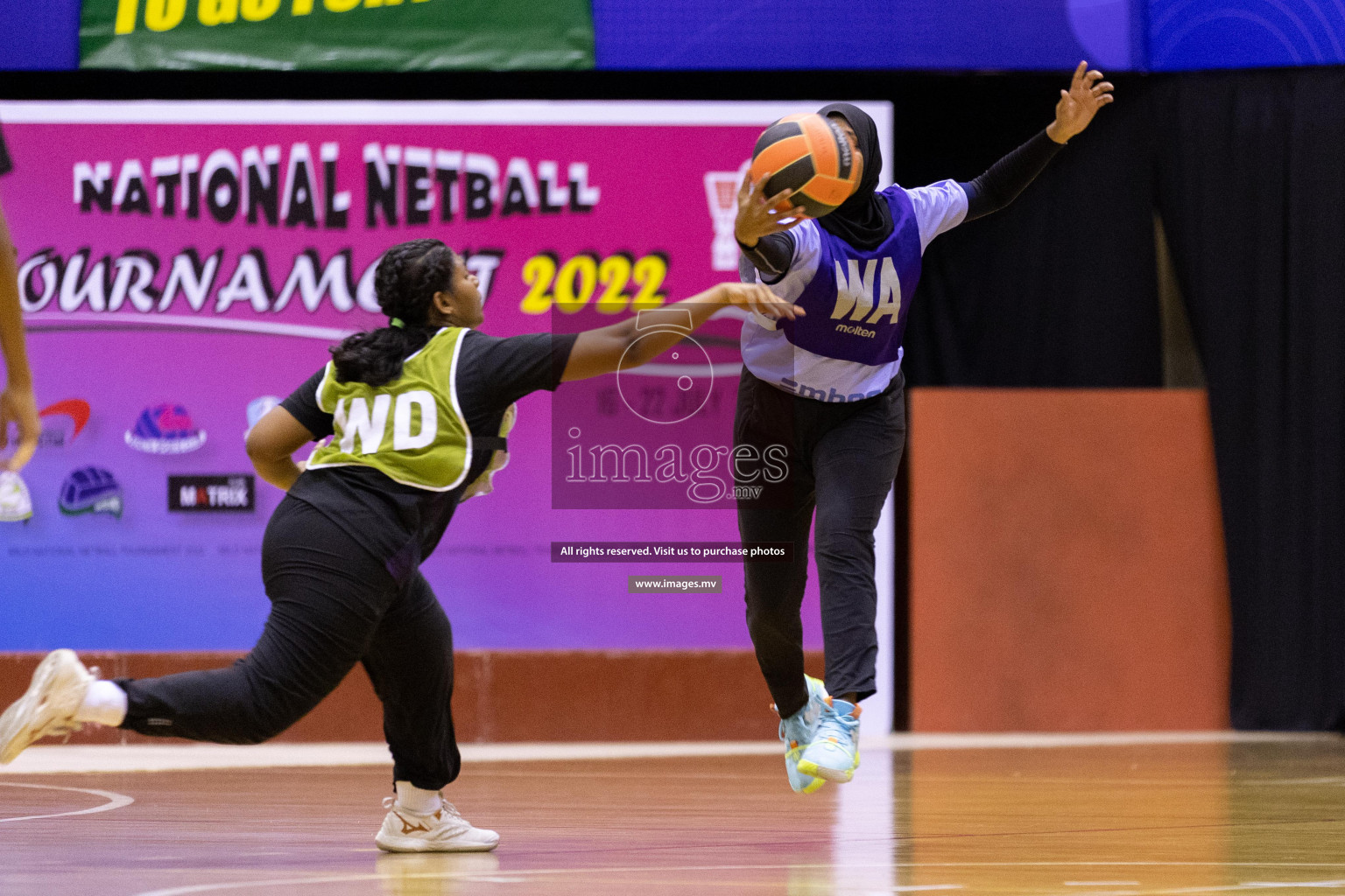 Youth United Sports Club vs Club Vyansa in the 2nd Division Final of Milo National Netball Tournament 2022 on 22nd July 2022 held in Social Center, Male', Maldives. Photographer: Shuu / images.mv