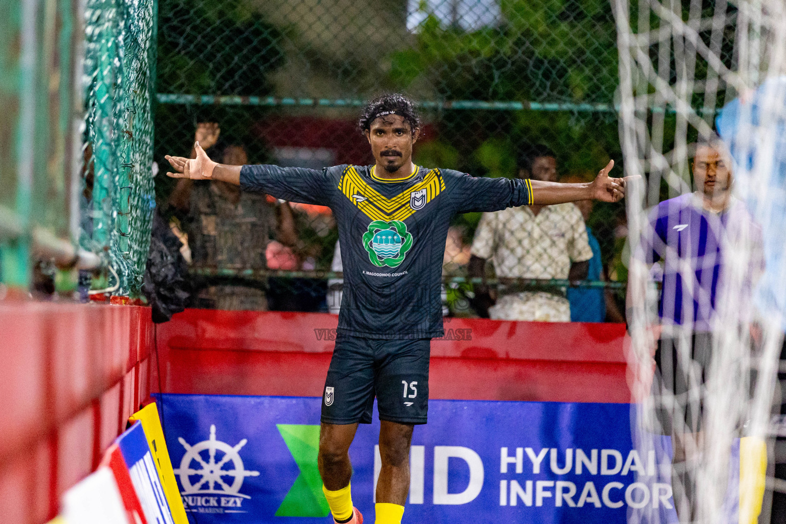 F Magoodhoo vs F Feeali in Day 17 of Golden Futsal Challenge 2024 was held on Wednesday, 31st January 2024, in Hulhumale', Maldives Photos: Hassan Simah / images.mv