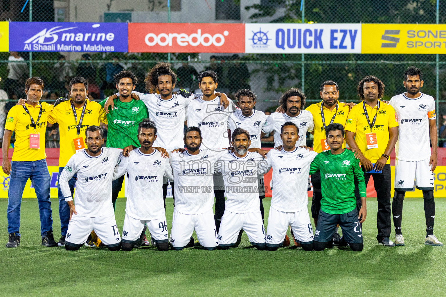 M. Kolhufushi vs M. Muli in Day 19 of Golden Futsal Challenge 2024 was held on Friday, 2nd February 2024 in Hulhumale', Maldives 
Photos: Hassan Simah / images.mv