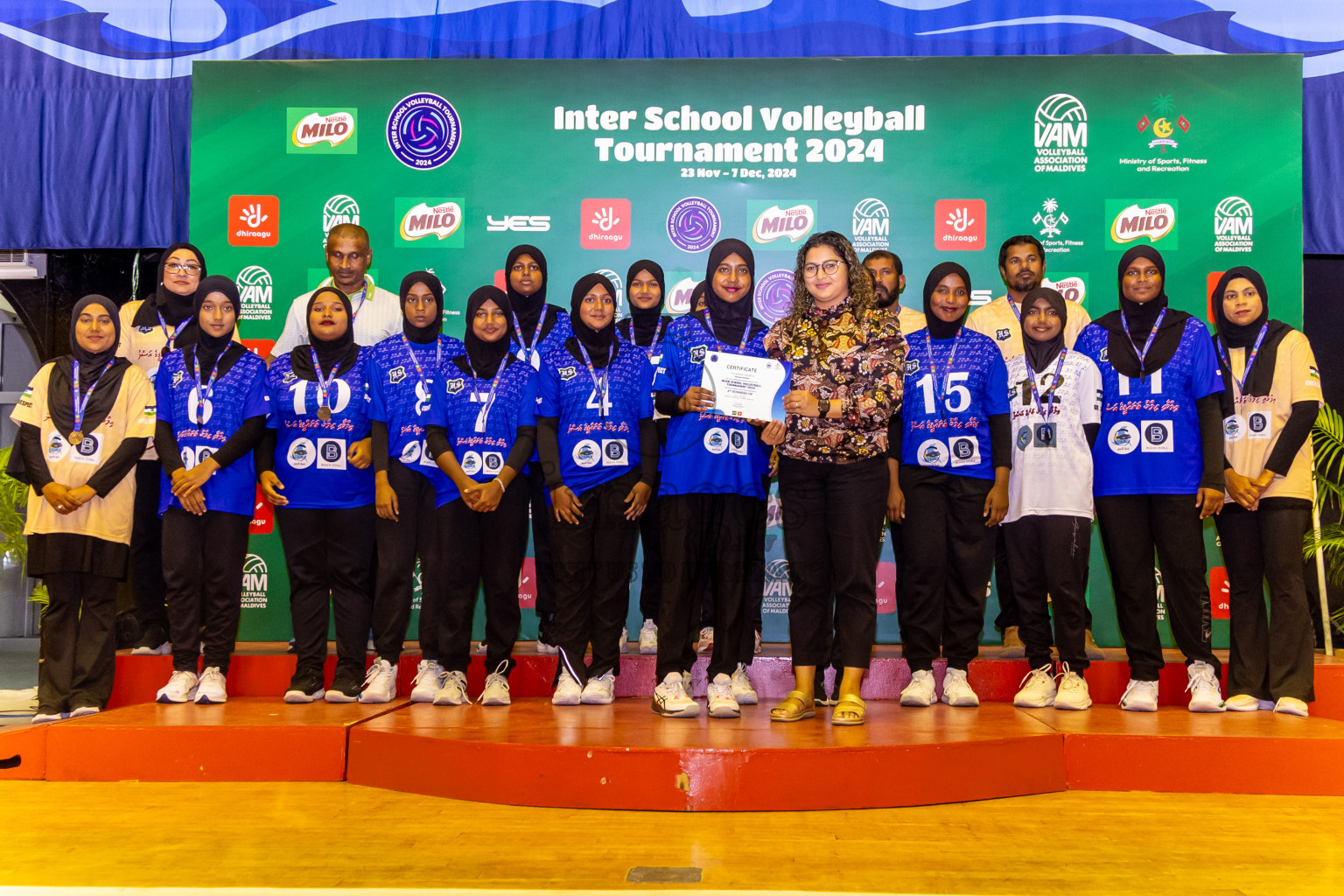 Finals of Interschool Volleyball Tournament 2024 was held in Social Center at Male', Maldives on Friday, 6th December 2024. Photos: Nausham Waheed / images.mv