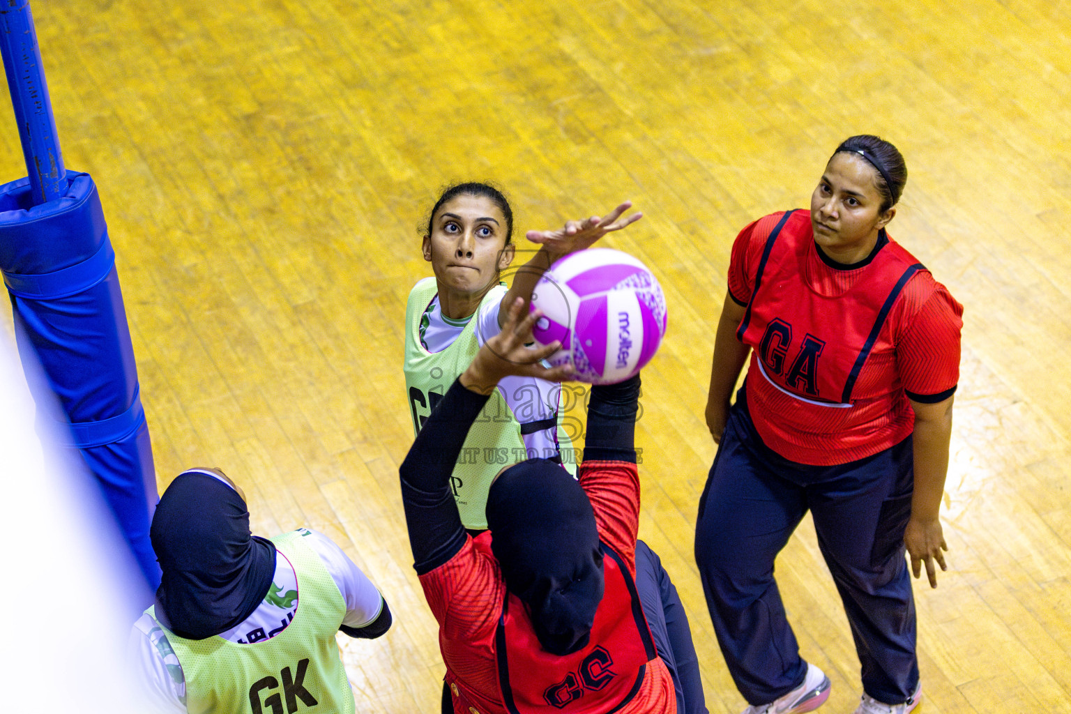 Club Matrix vs Club Green Streets in Division 1 of National Netball Tournament 2025 held in Ekuveni Netball Court at Male', Maldives on Saturday, 24th May 2025. Photos: Hassan Simah / images.mv