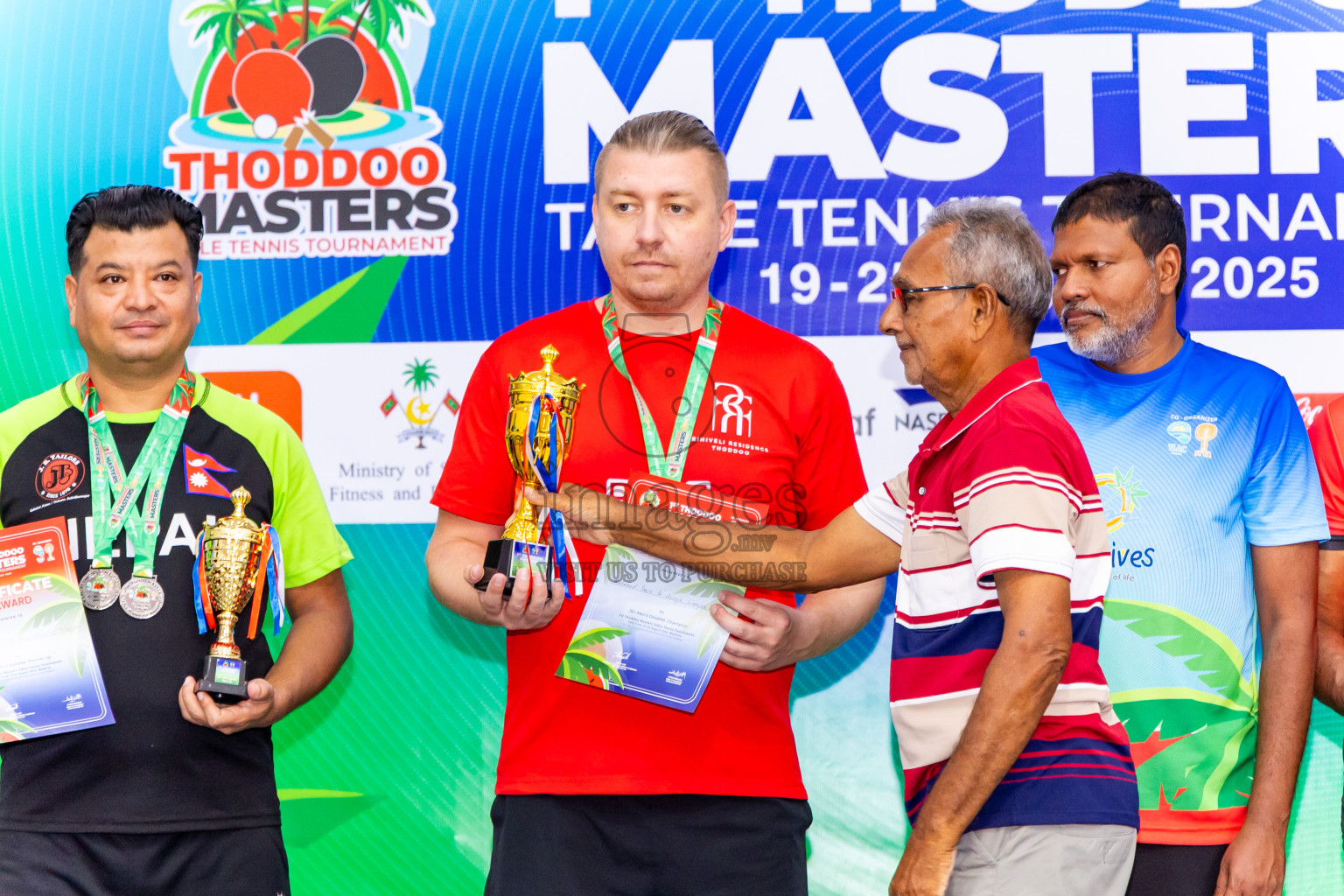 Day 4 of 1st Thoddoo Masters Table Tennis Tournament was held on Sunday, 24th August 2025 in AA Thoddoo, Maldives. Photos: Nausham Waheed / images.mv