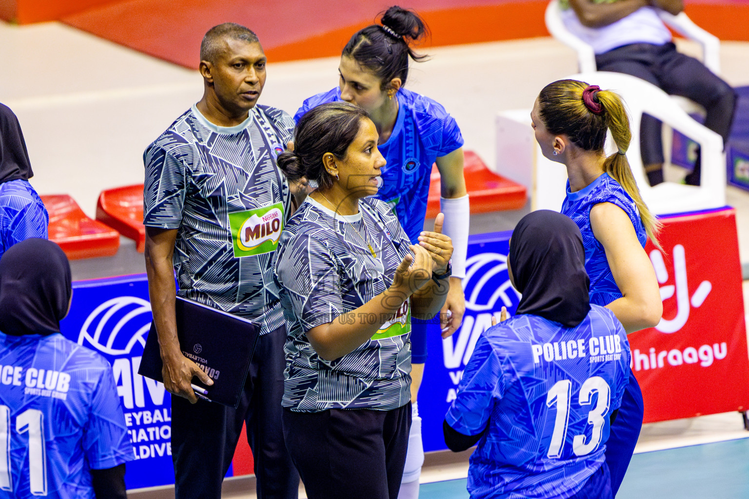 Police club vs Volleyball Youth NG Day 3 of Women's Division of Milo VAM Cup 2025 held in Male', Maldives on Friday, 11th April 2025 at Social Center Indoor Hall Photos By: Nausham Waheed / images.mv