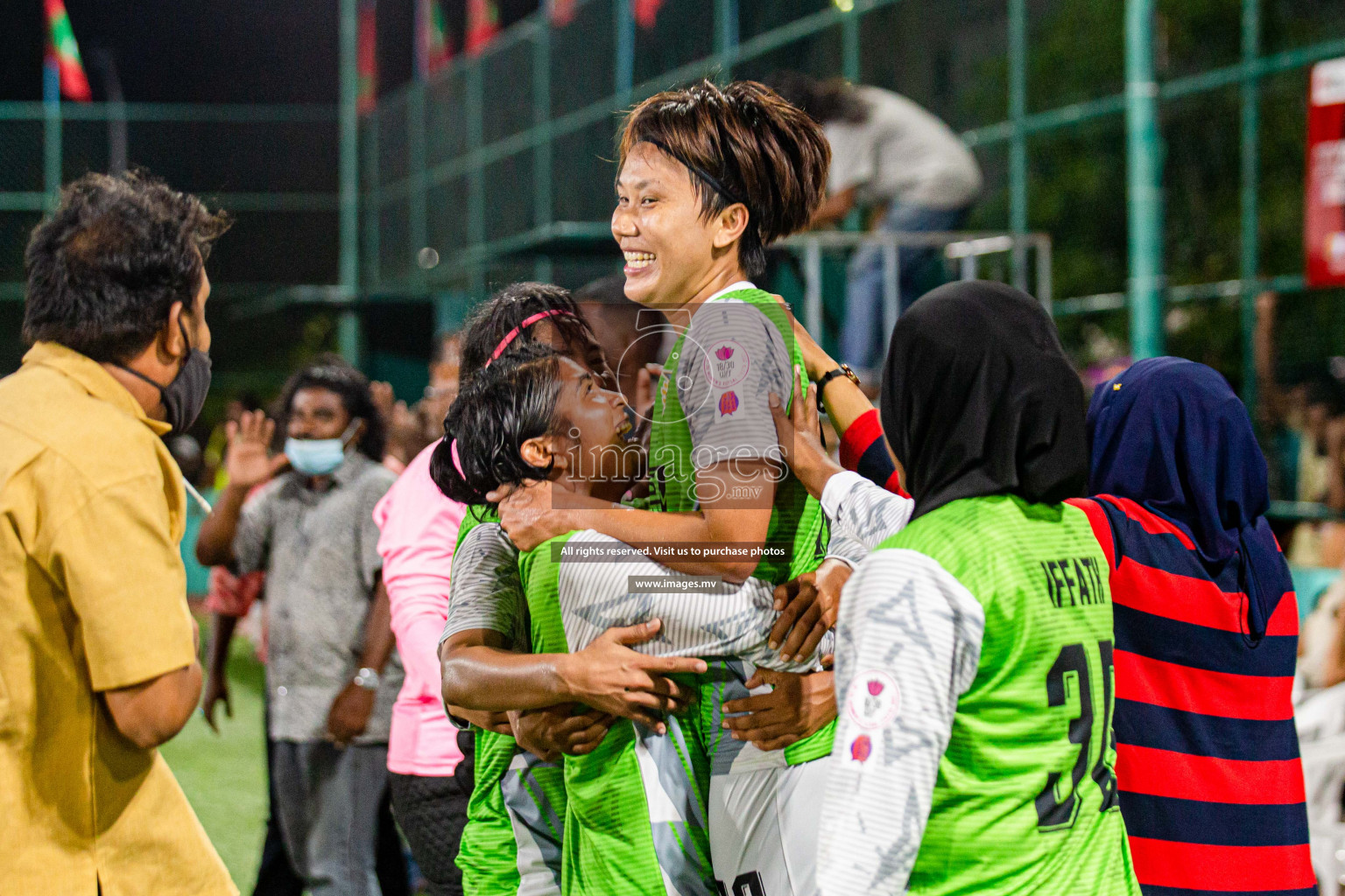 Club WAMCO vs DSC in the Semi Finals of 18/30 Women's Futsal Fiesta 2021 held in Hulhumale, Maldives on 14th December 2021. Photos: Shu Abdul Sattar / images.mv