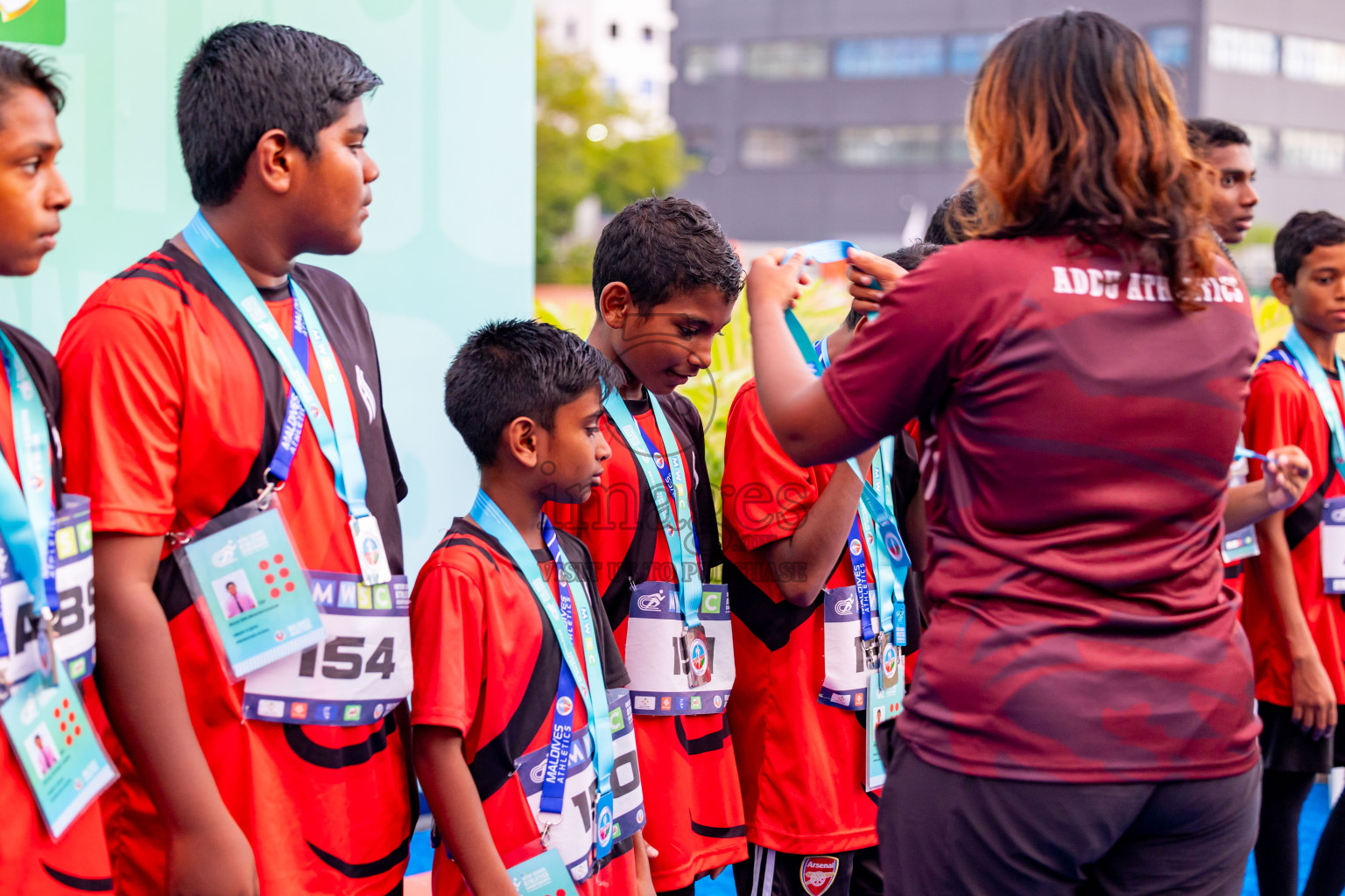 Day 6 of MWSC Interschool Athletics Championships 2024 held in Hulhumale Running Track, Hulhumale, Maldives on Thursday, 14th November 2024. Photos by: Nausham Waheed / Images.mv