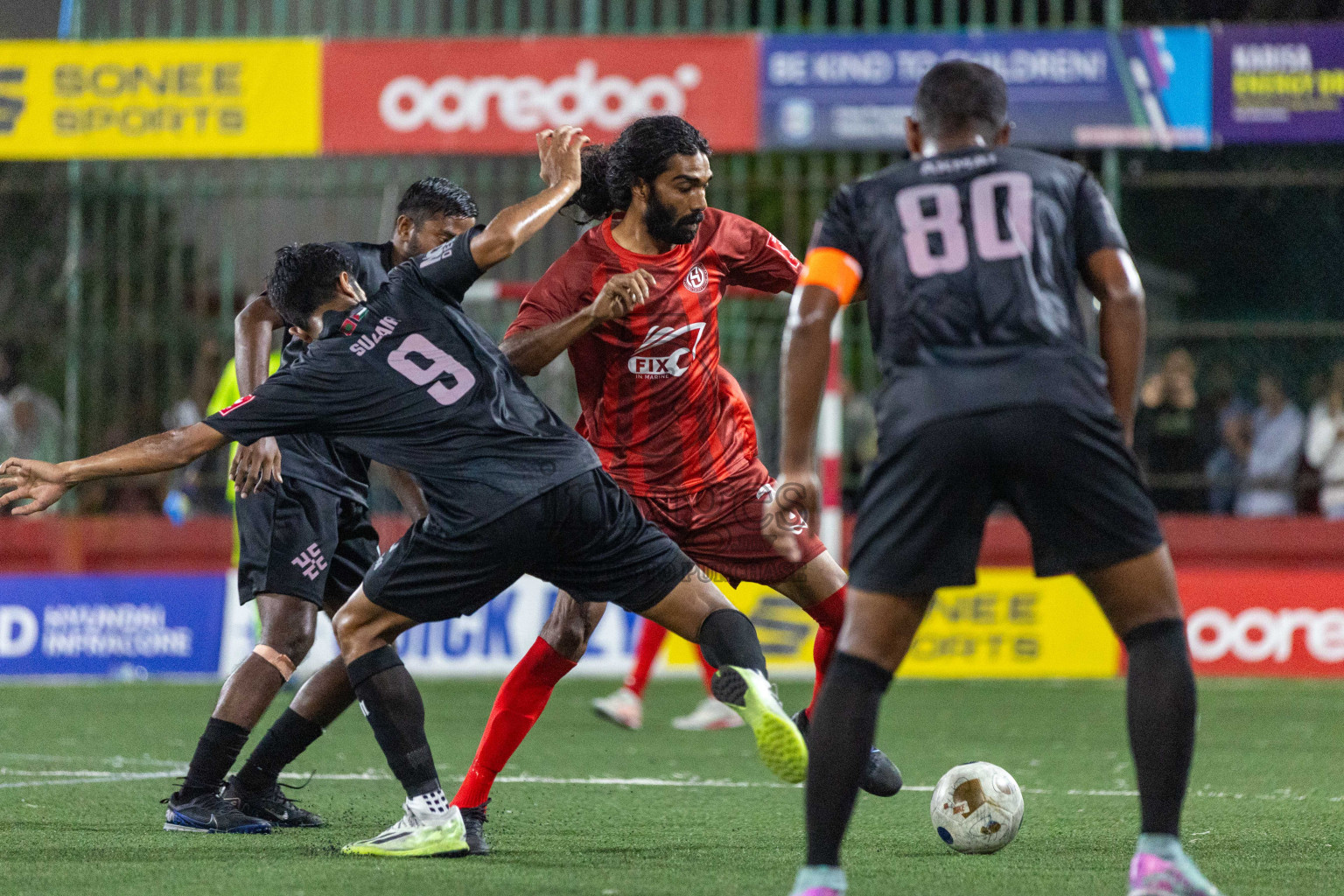 K Kaashidhoo vs K Hraa in Day 22 of Golden Futsal Challenge 2024 was held on Monday , 5th February 2024 in Hulhumale', Maldives Photos: Nausham Waheed / images.mv