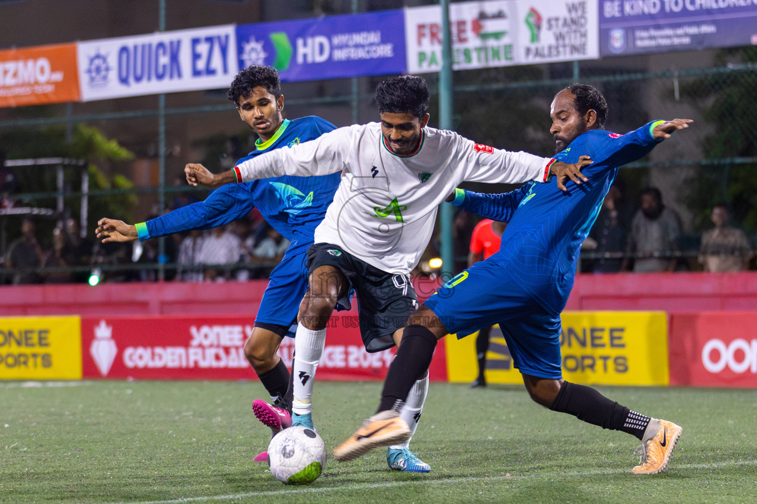 H.Dh Makunudhoo vs H.Dh Finey in Day 6 of Golden Futsal Challenge 2024 was held on Saturday, 20th January 2024, in Hulhumale', Maldives Photos: Mohamed Mahfooz Moosa / images.mv